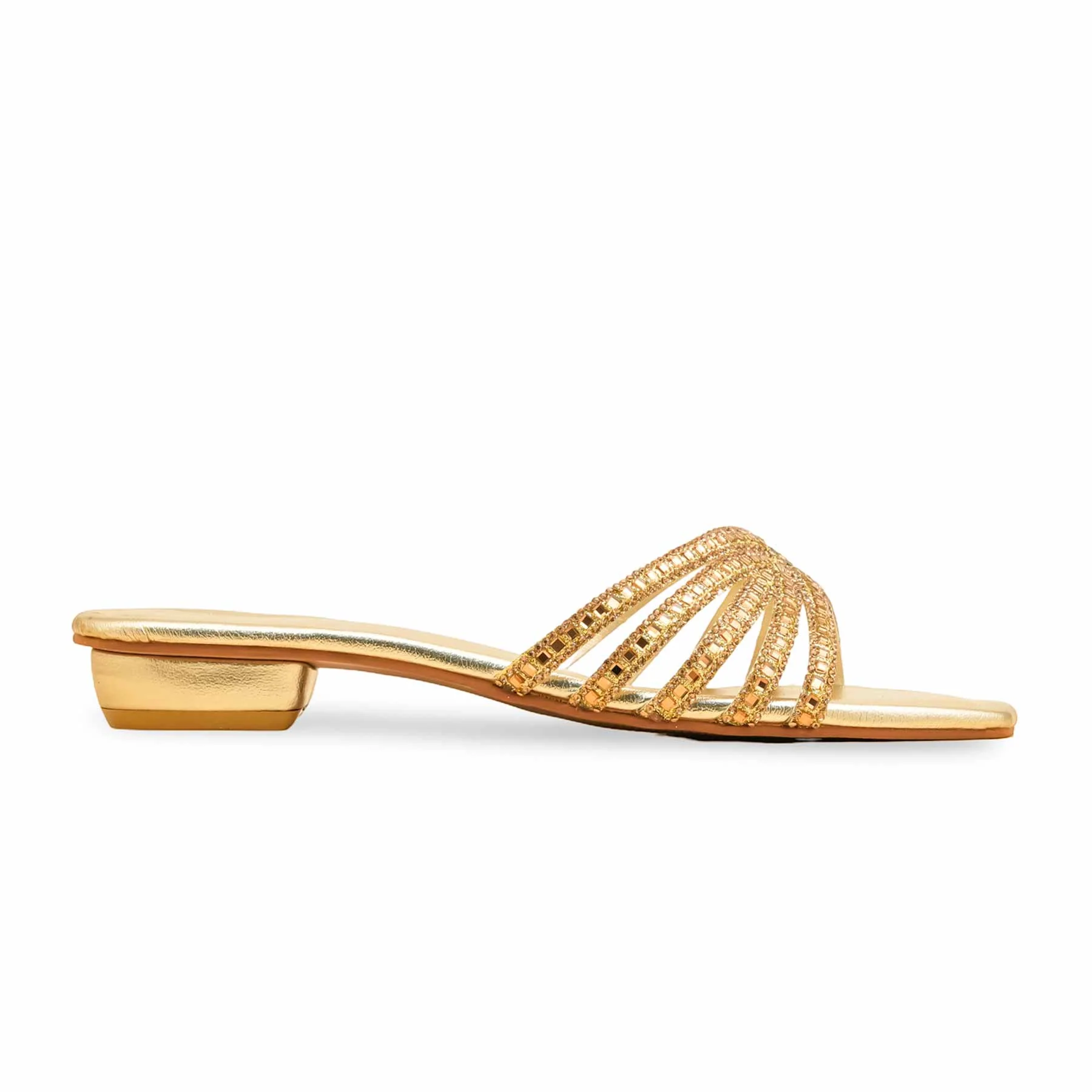 Golden Fancy Slipper For Ladies FN8009 - Image 2