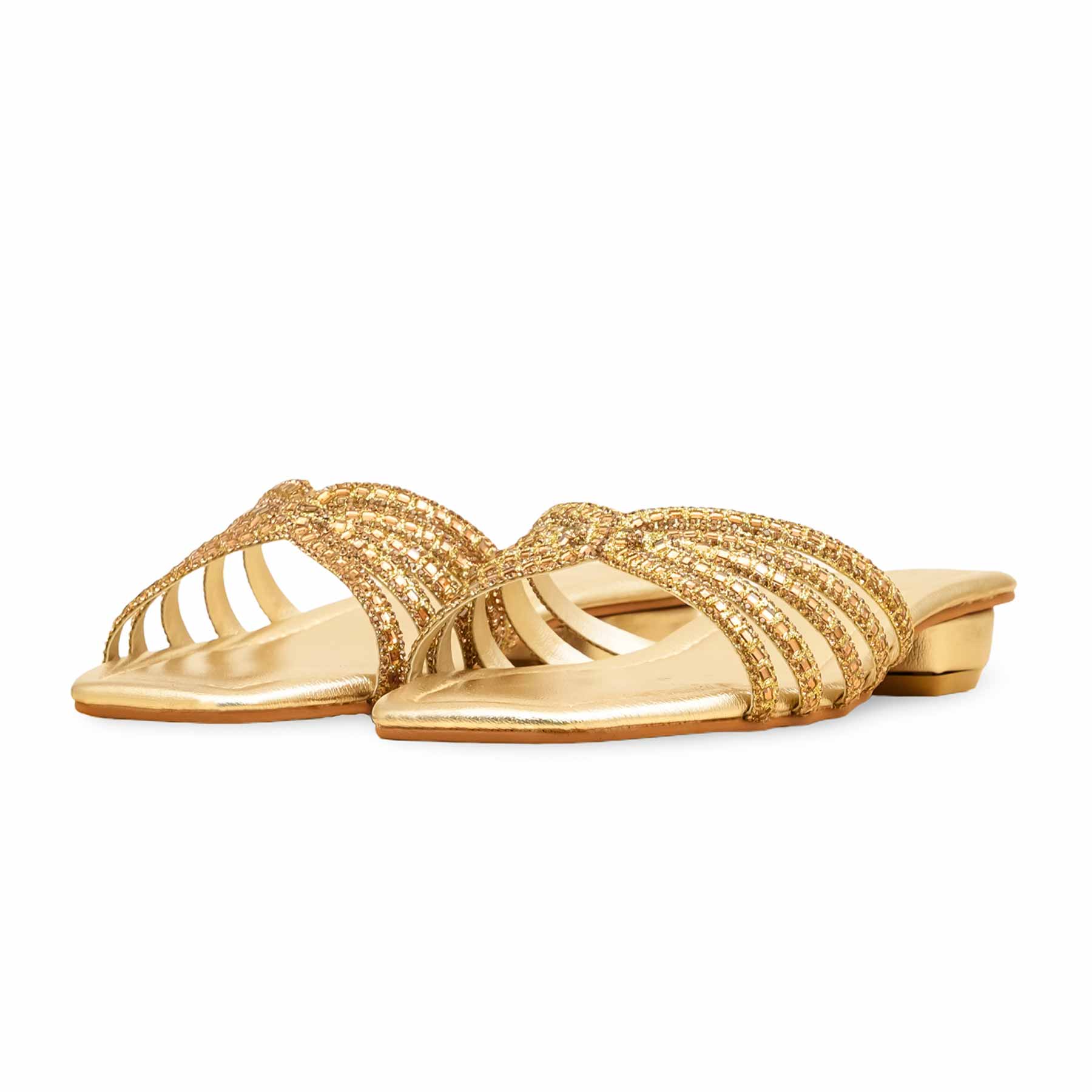 Golden Fancy Slipper For Ladies FN8009 - Image 3