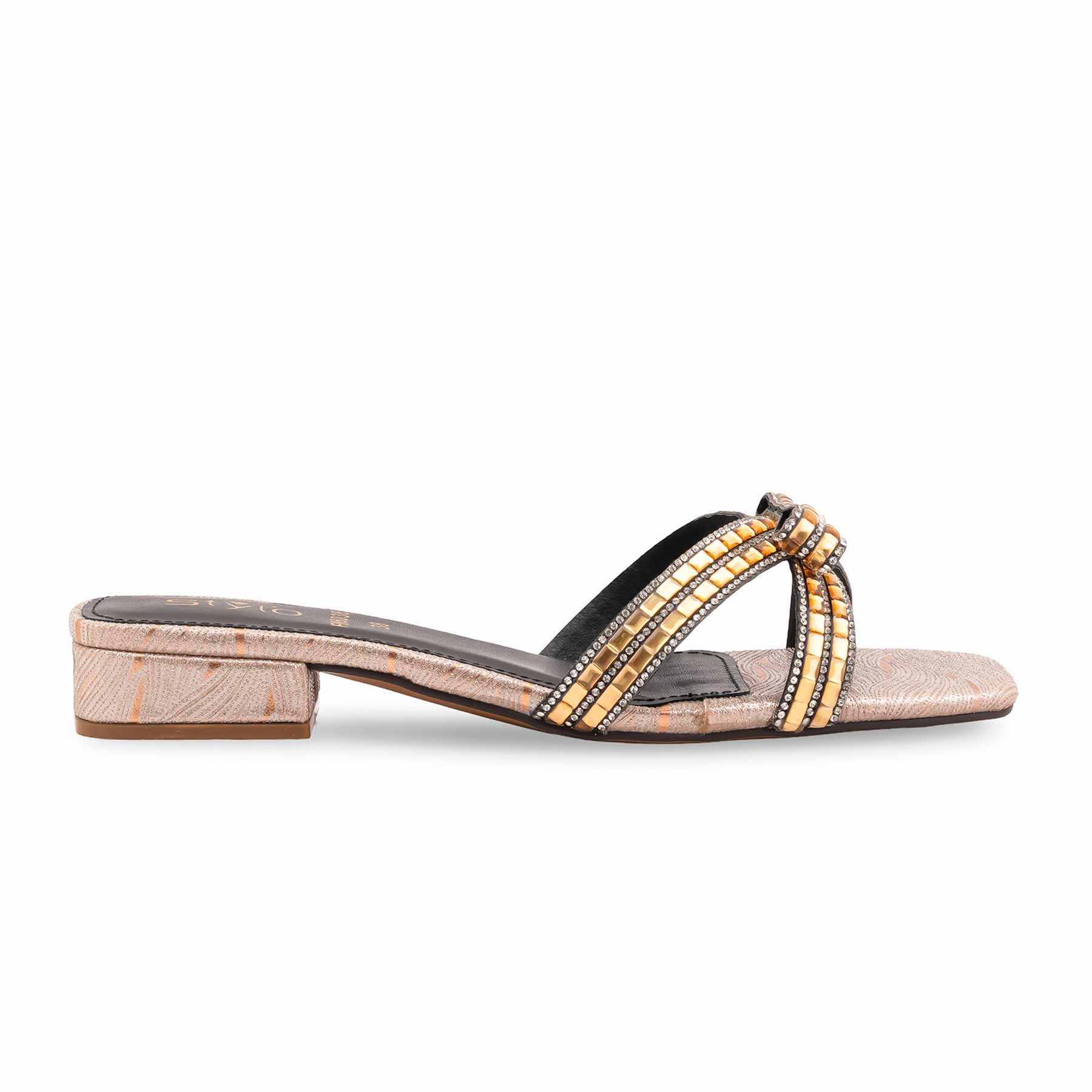 Golden Fancy Slipper For Ladies FN8038 - Image 2