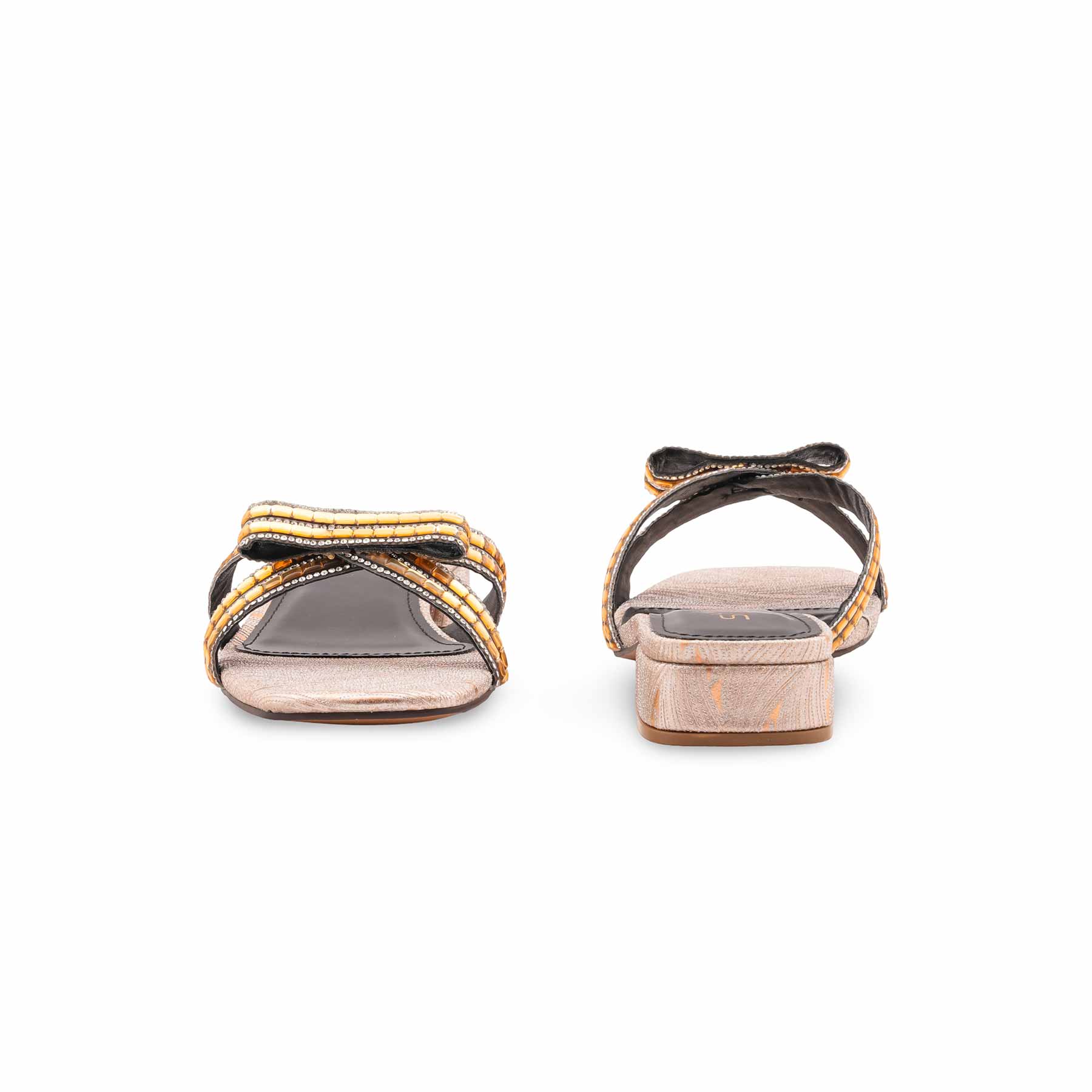 Golden Fancy Slipper For Ladies FN8038 - Image 4