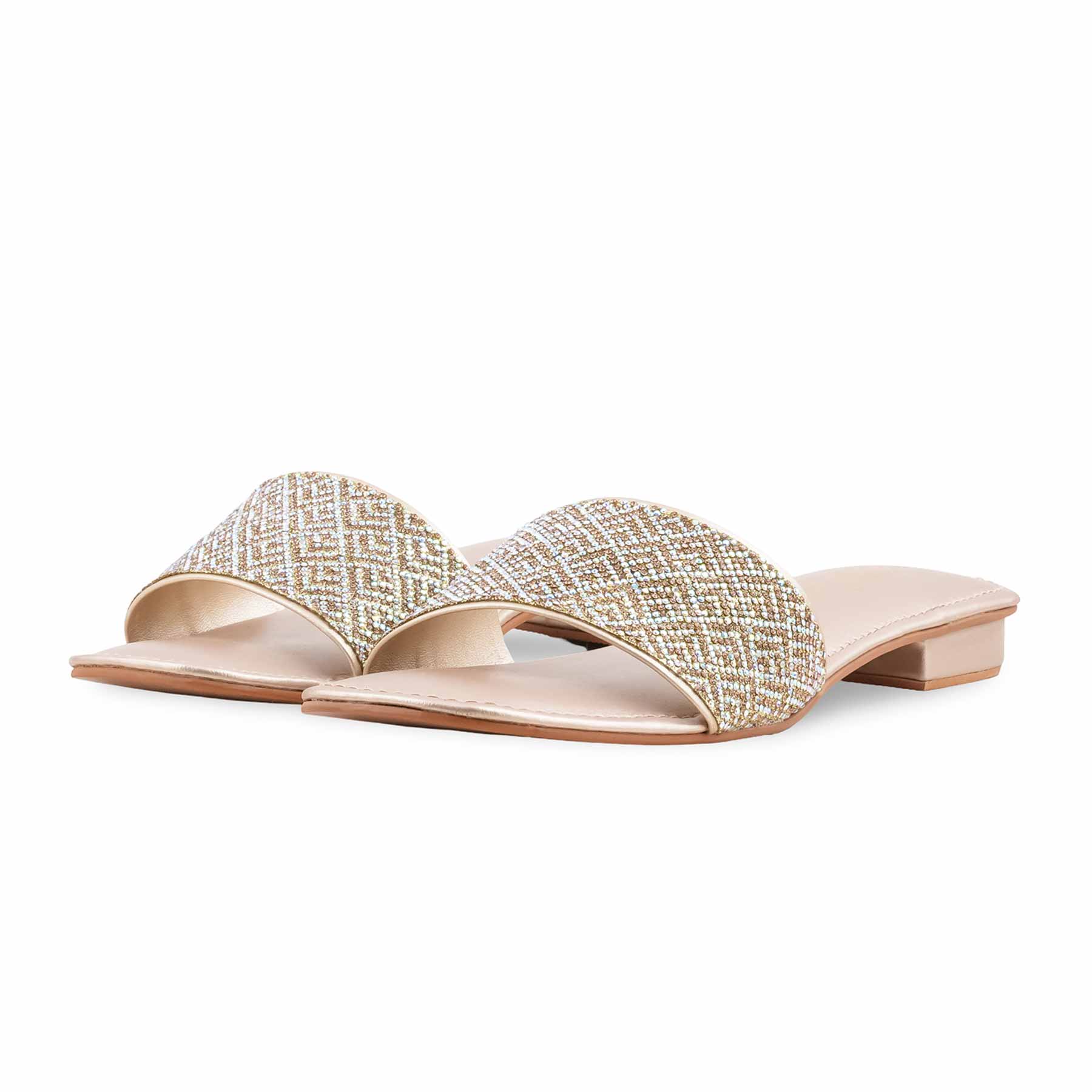Golden Fancy Slipper For Ladies FN8088 - Image 3