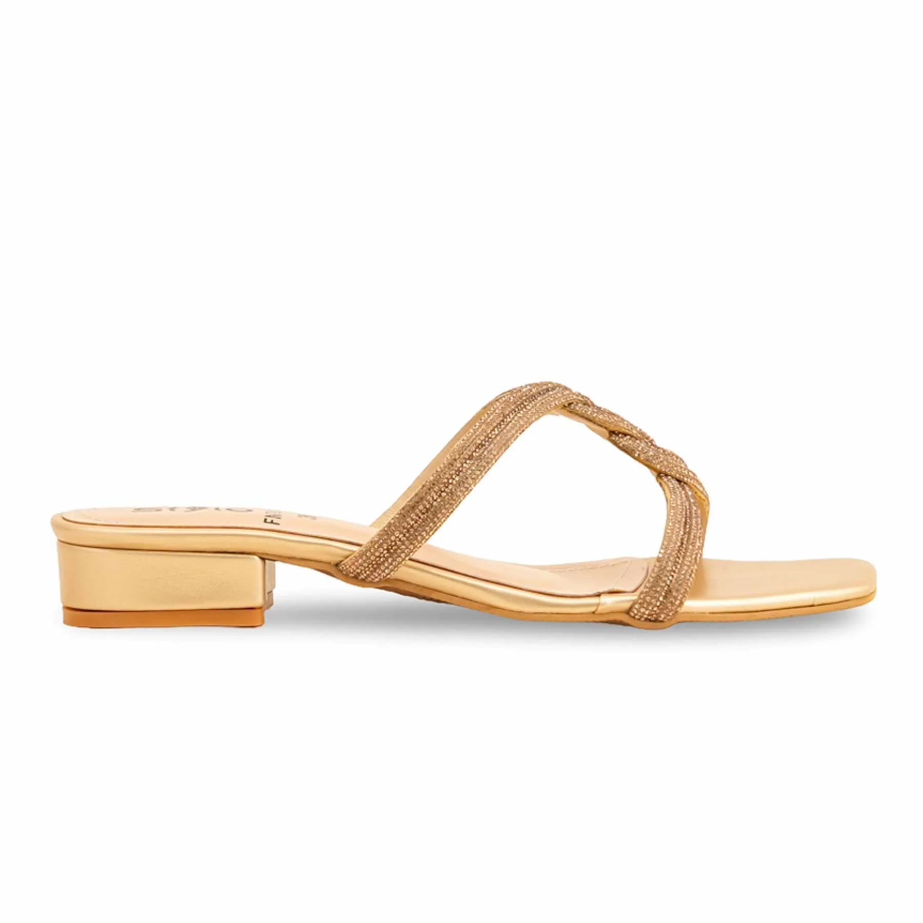 Golden Fancy Slipper For Women FN7912 - Image 2