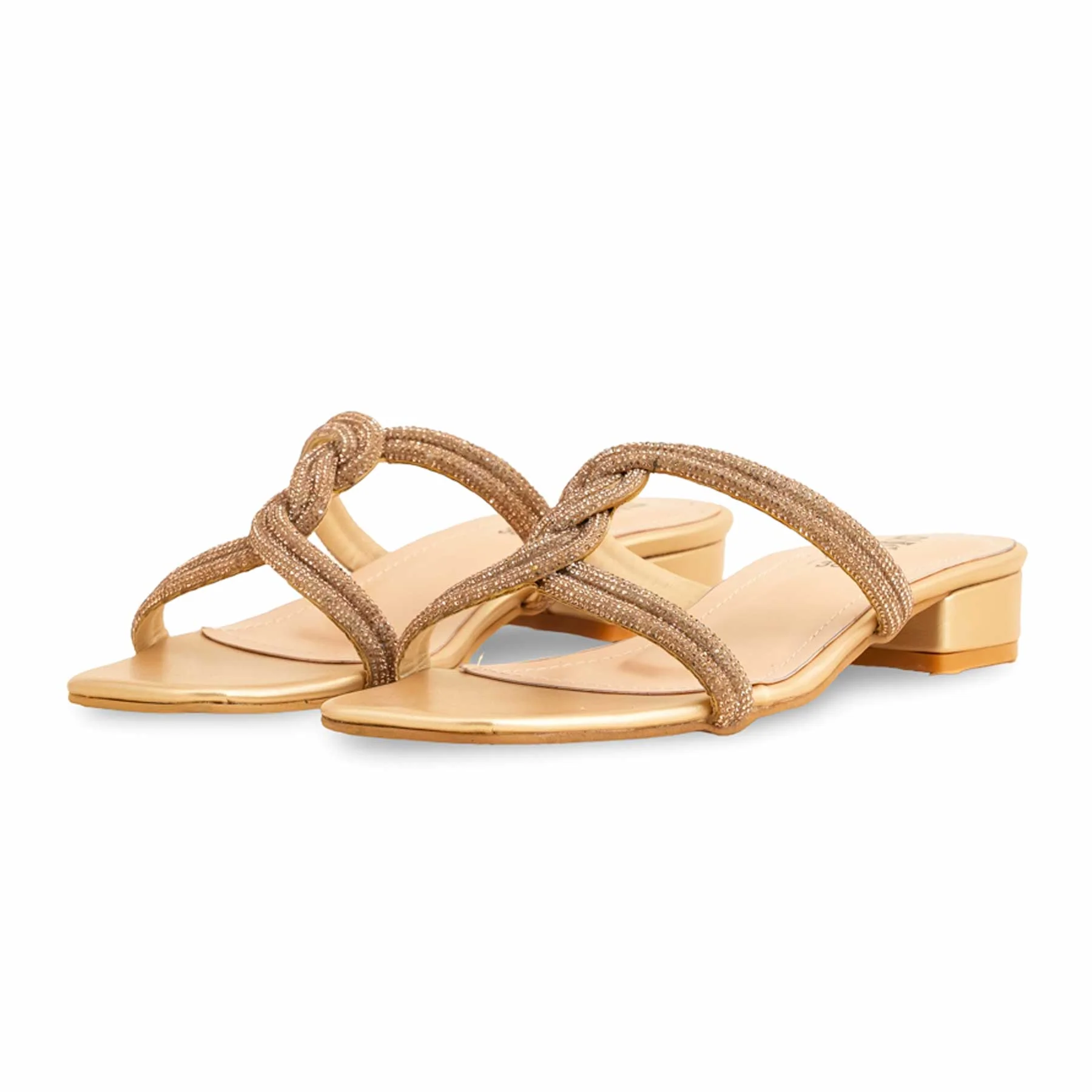 Golden Fancy Slipper For Women FN7912 - Image 3