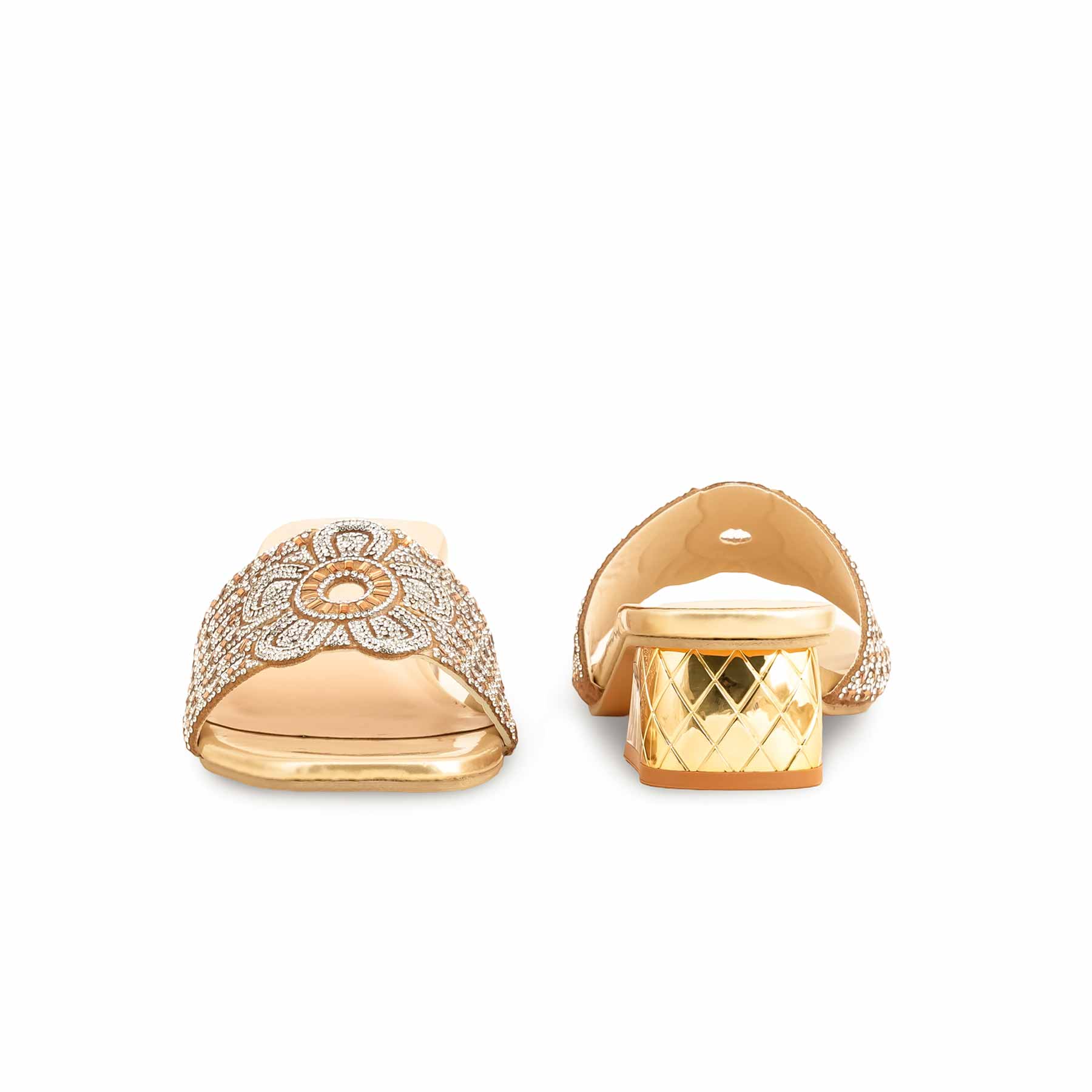 Golden Fancy Slipper For Women FN7949 - Image 4