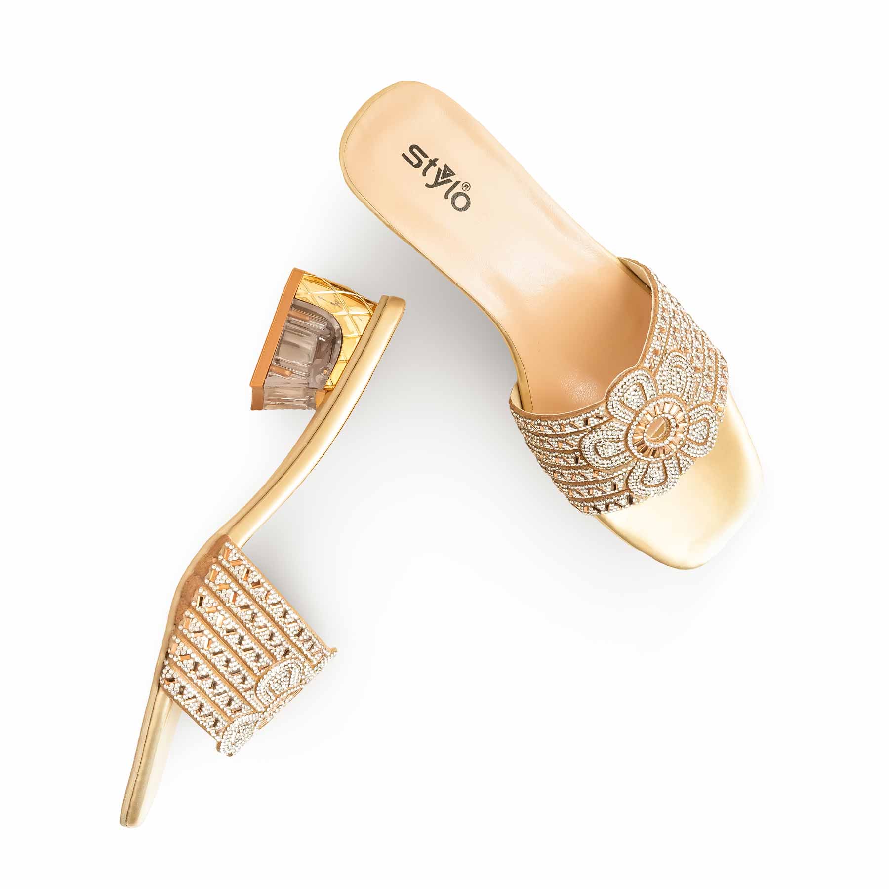 Golden Fancy Slipper For Women FN7949 - Image 5