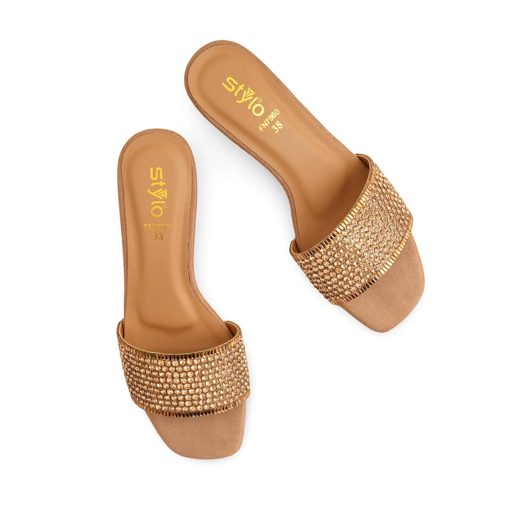 Golden Fancy Slipper For Women FN7960 - Image 5
