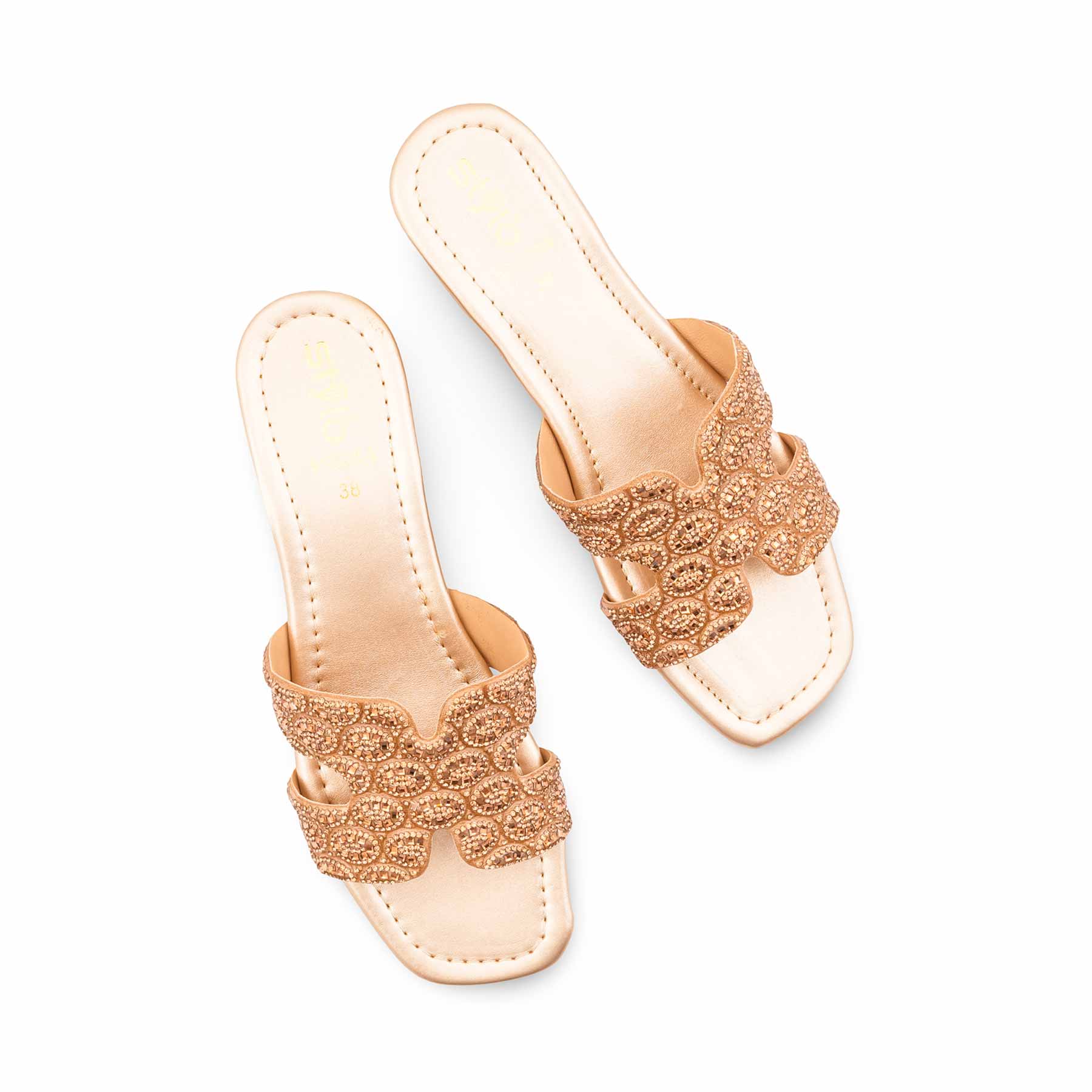 Golden Fancy Slipper For Women FN8064 - Image 5