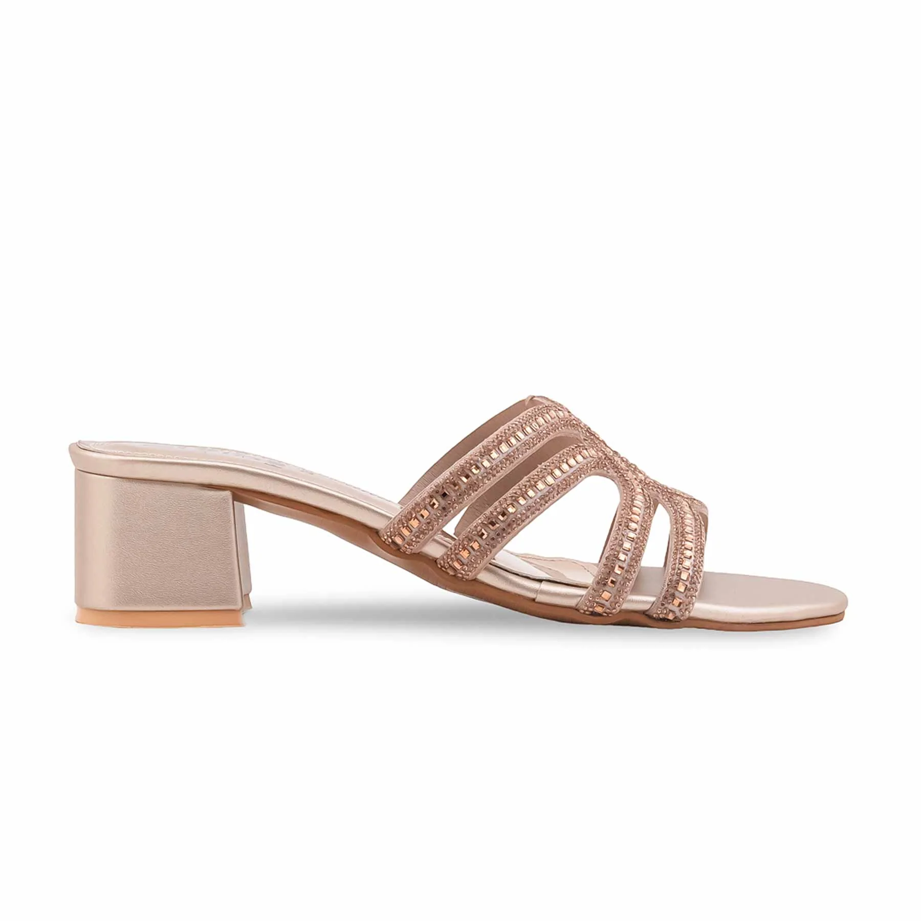 Golden Fancy Slipper For Women FN8067 - Image 2