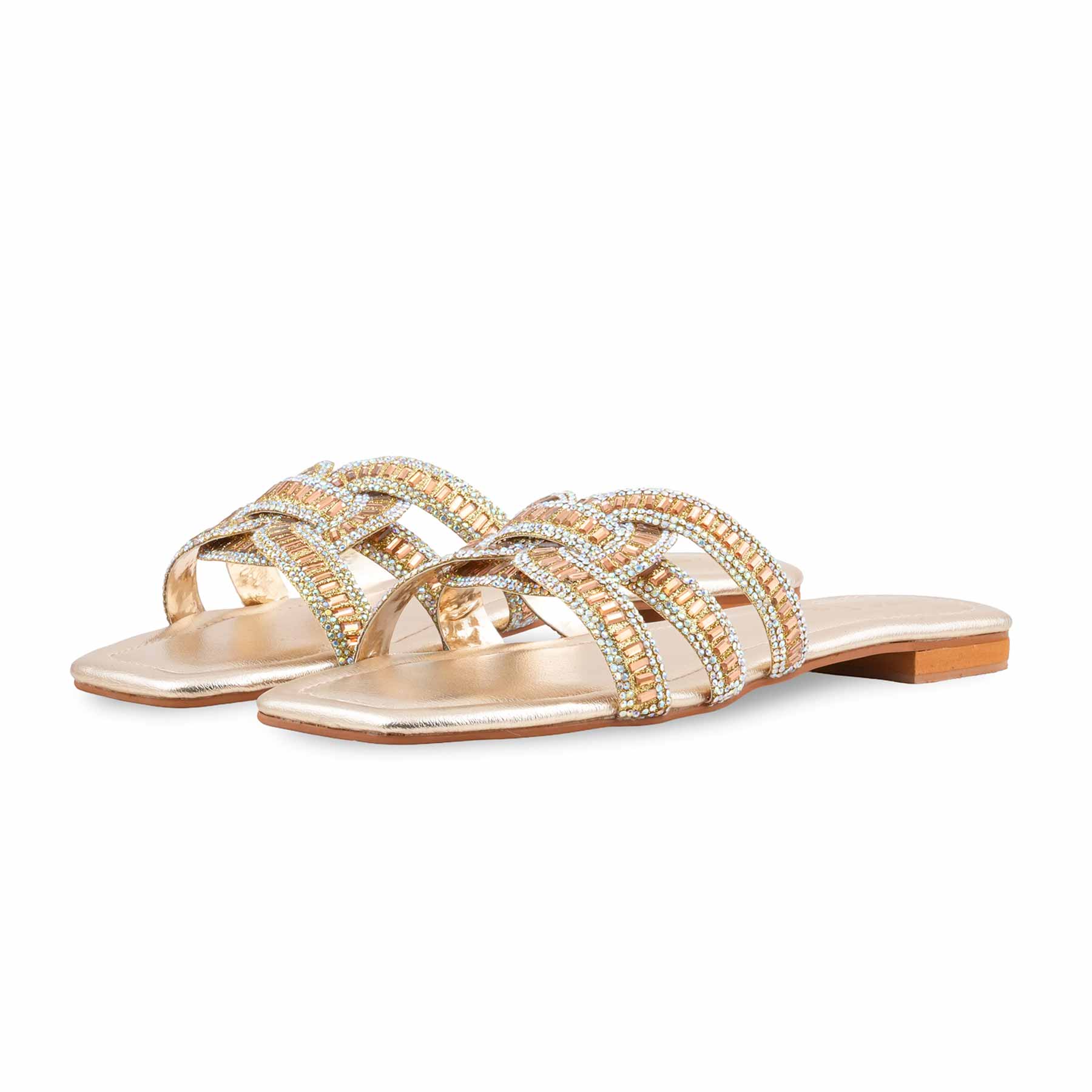 Golden Fancy Slipper For Women FN8089 - Image 3