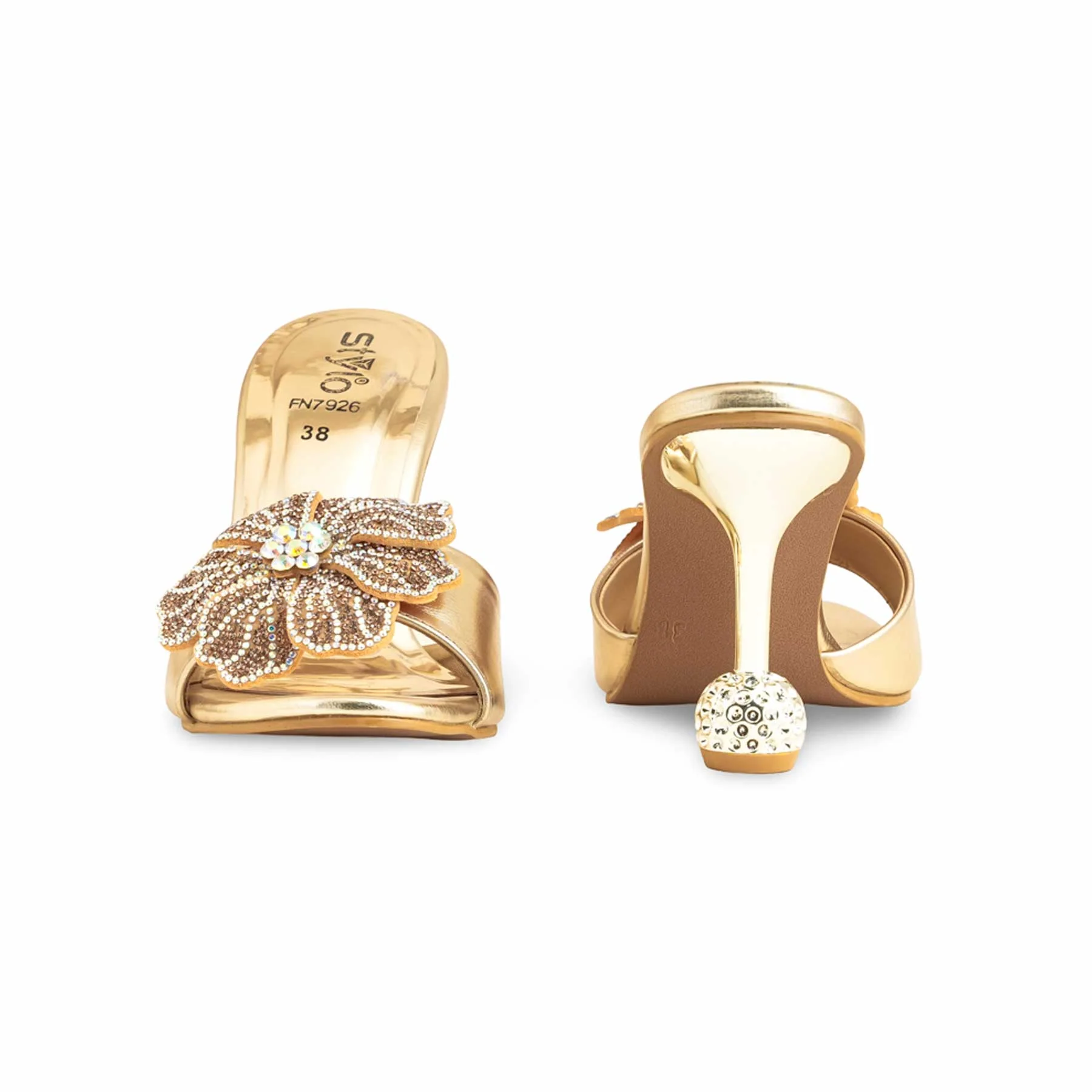 Golden Fancy Bridal Slipper FN7926 - Image 4