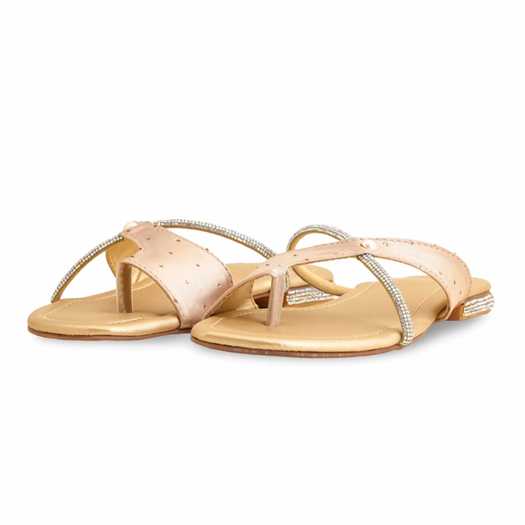 Golden Formal Chappal For Ladies FR0559 - Image 2