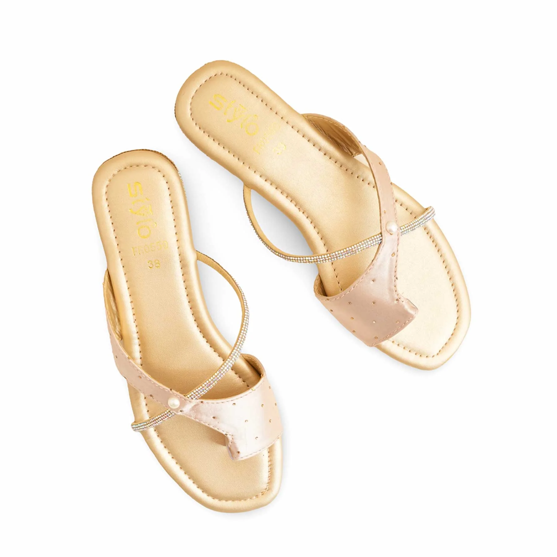 Golden Formal Chappal For Ladies FR0559 - Image 4