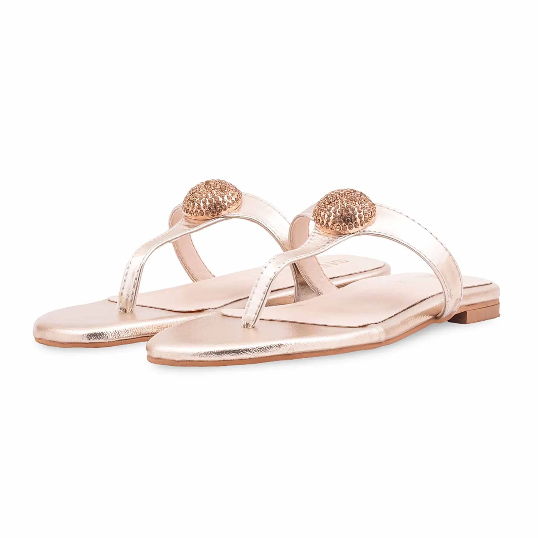 Golden Formal Chappal For Women FR0576 - Image 3