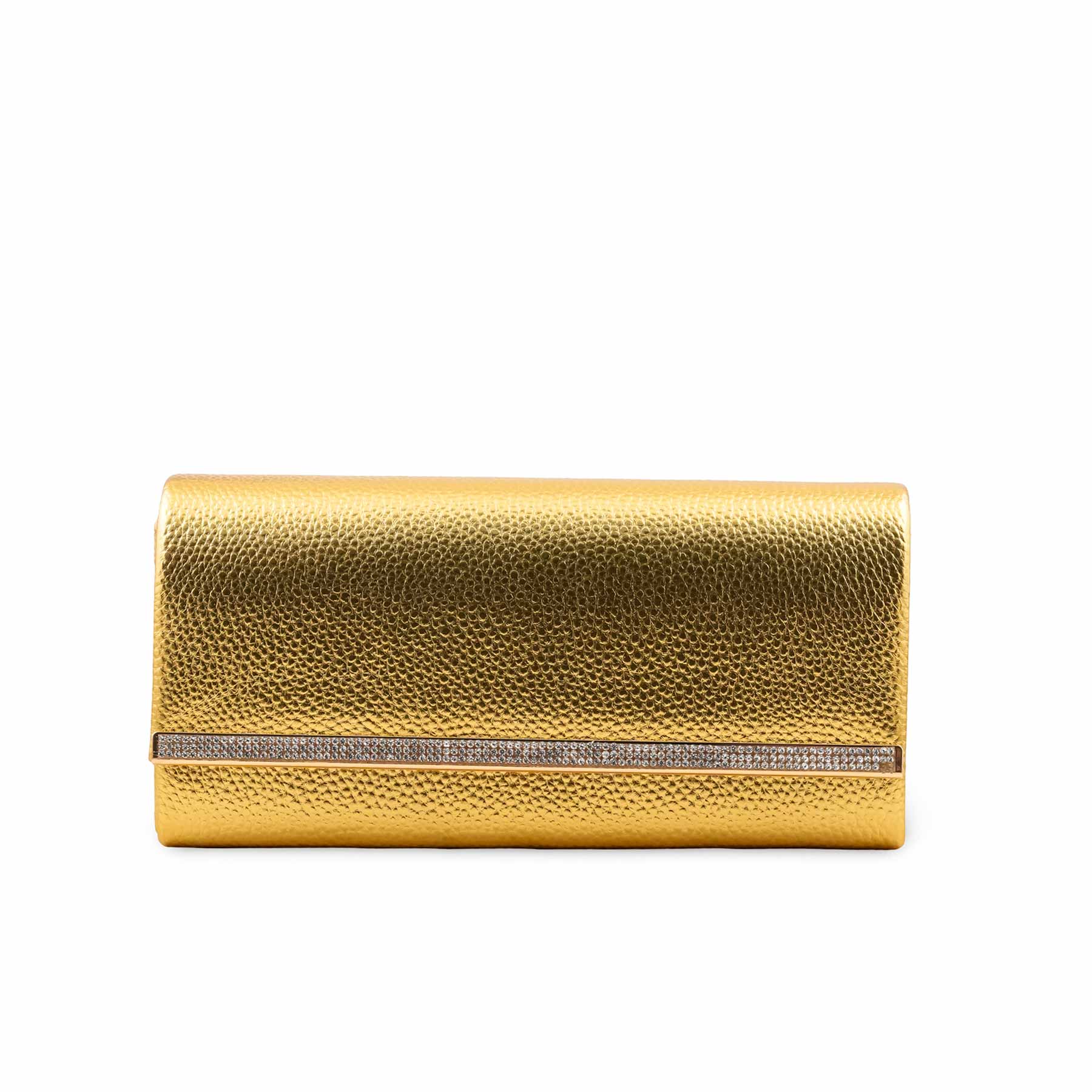Golden Formal Clutch For Ladies P24417 - Image 2