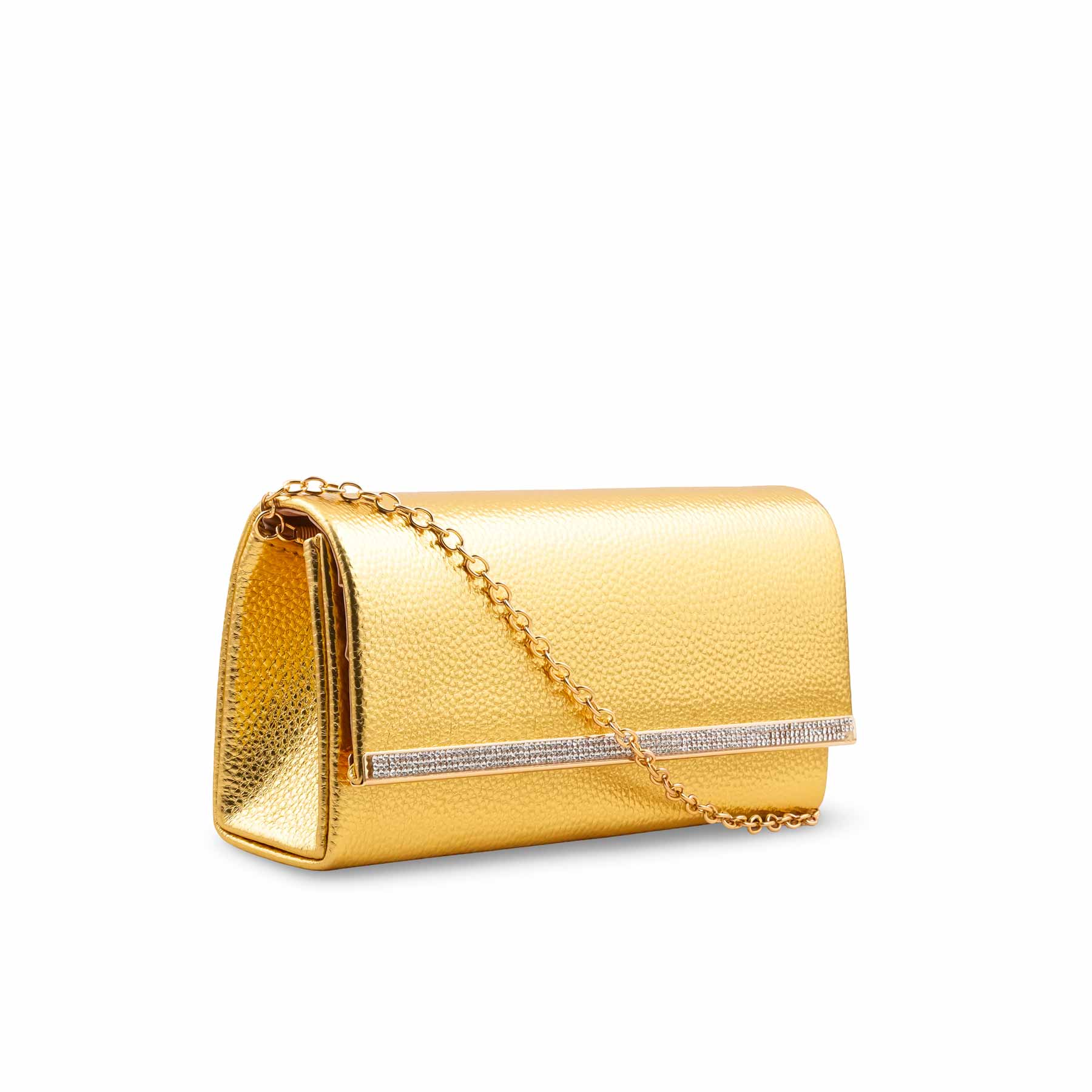 Golden Formal Clutch For Ladies P24417 - Image 3