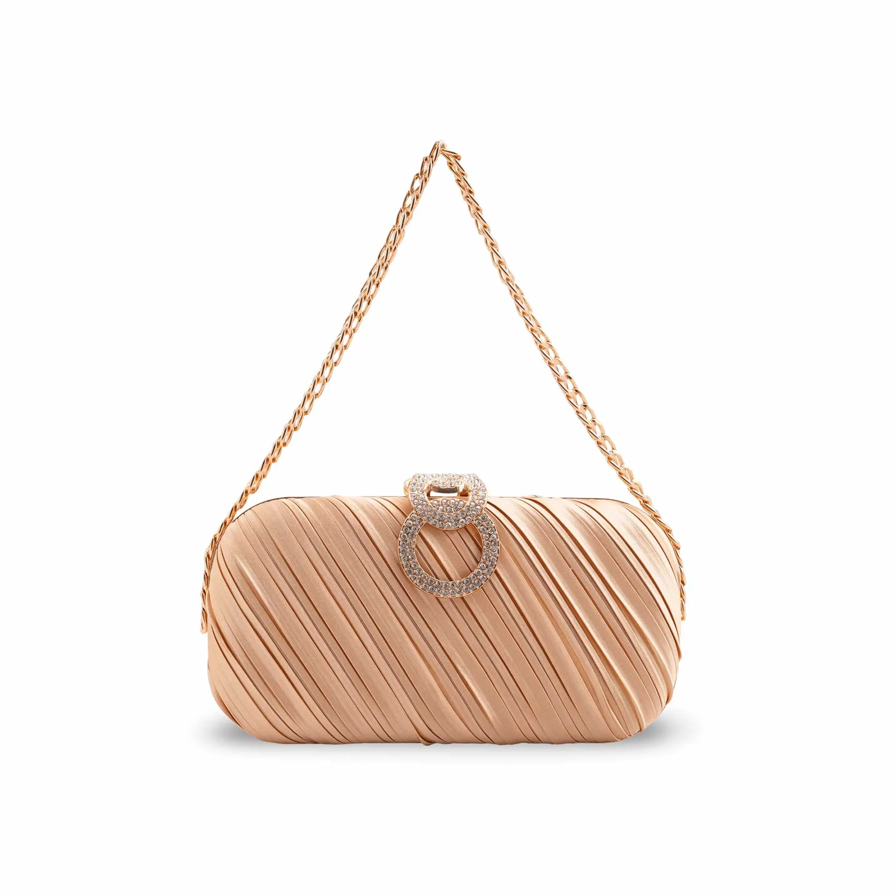 Golden Formal Clutch For Ladies P24440 - Image 2