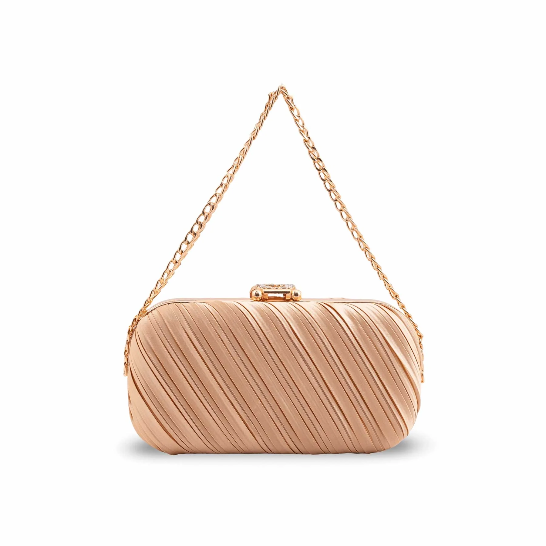 Golden Formal Clutch For Ladies P24440 - Image 4