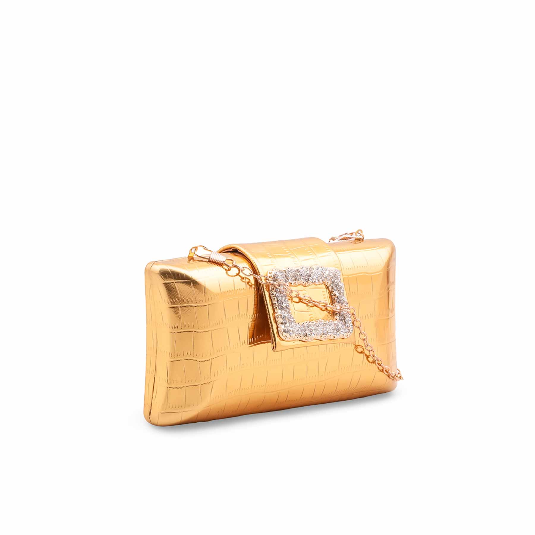 Golden Formal Clutch For Women P24443 - Image 3