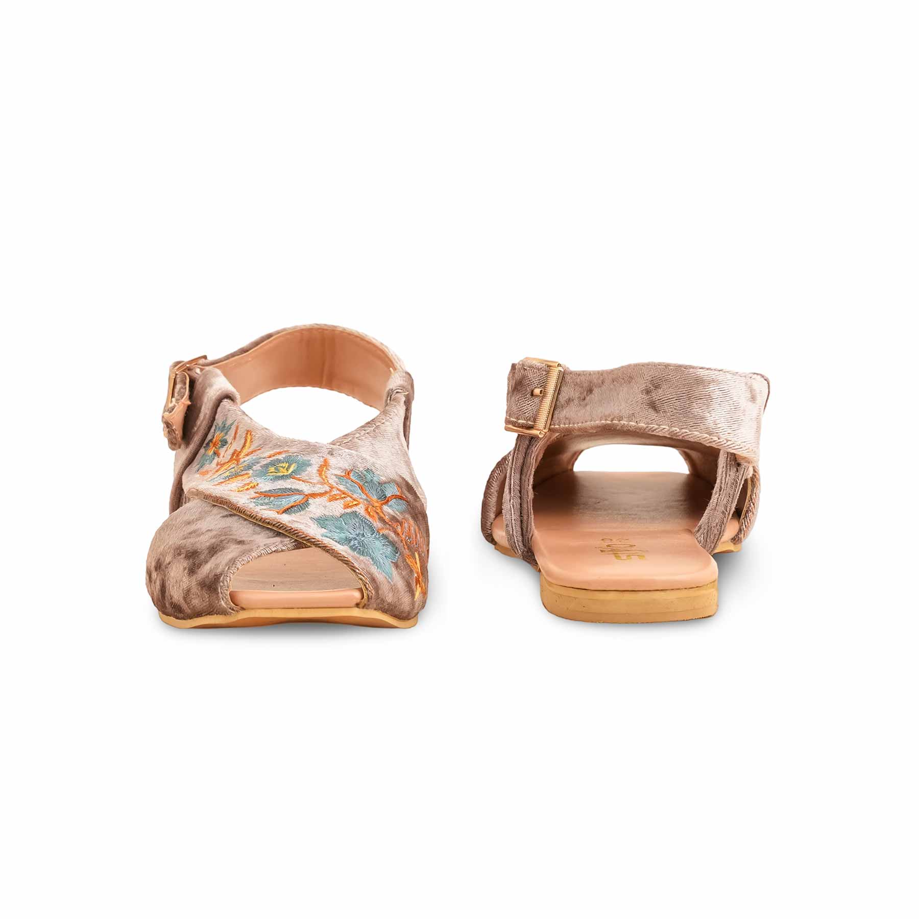 Golden Formal Peshawari Chappal For Ladies EC3184 - Image 4