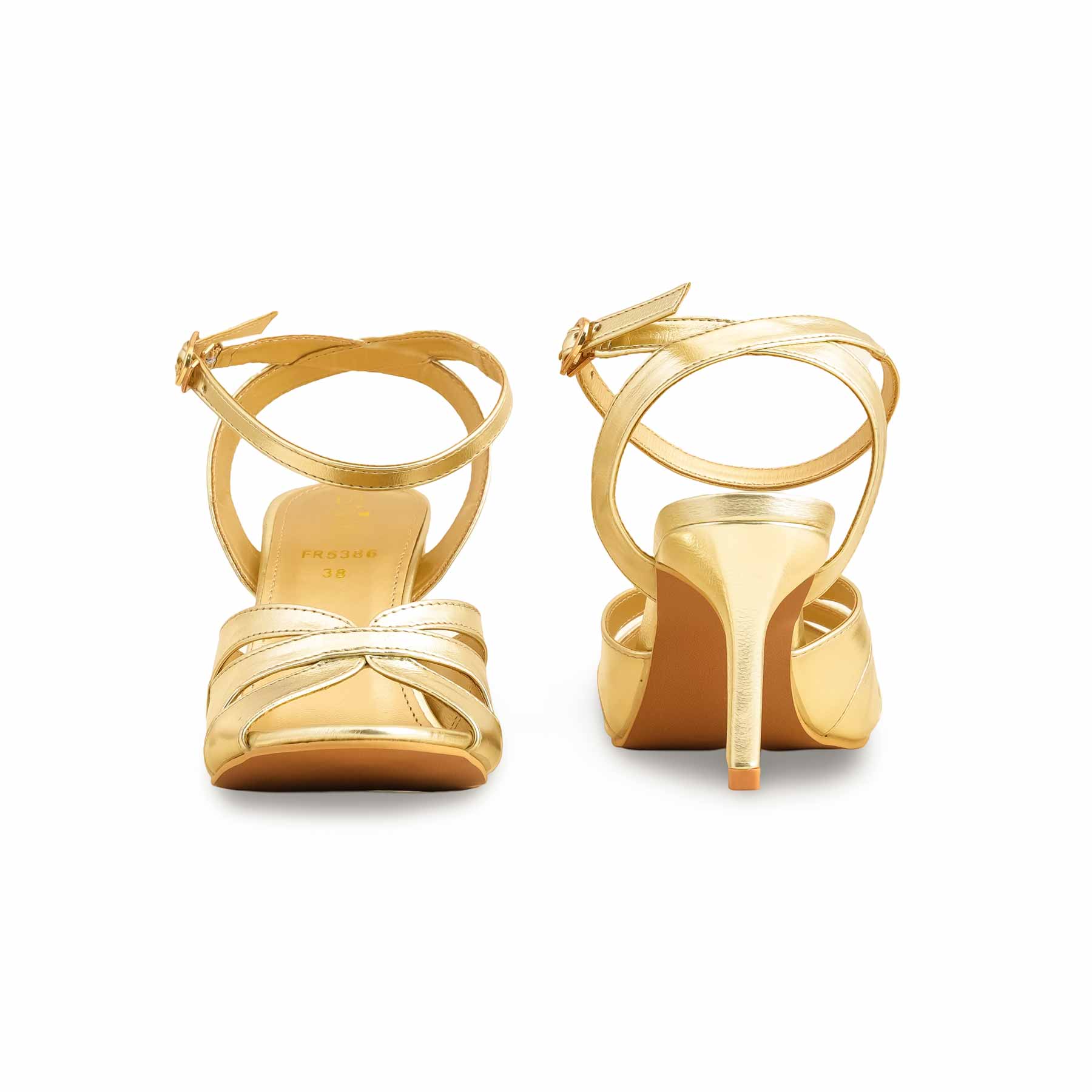 Golden Formal Sandal For Ladies FR5386 - Image 4