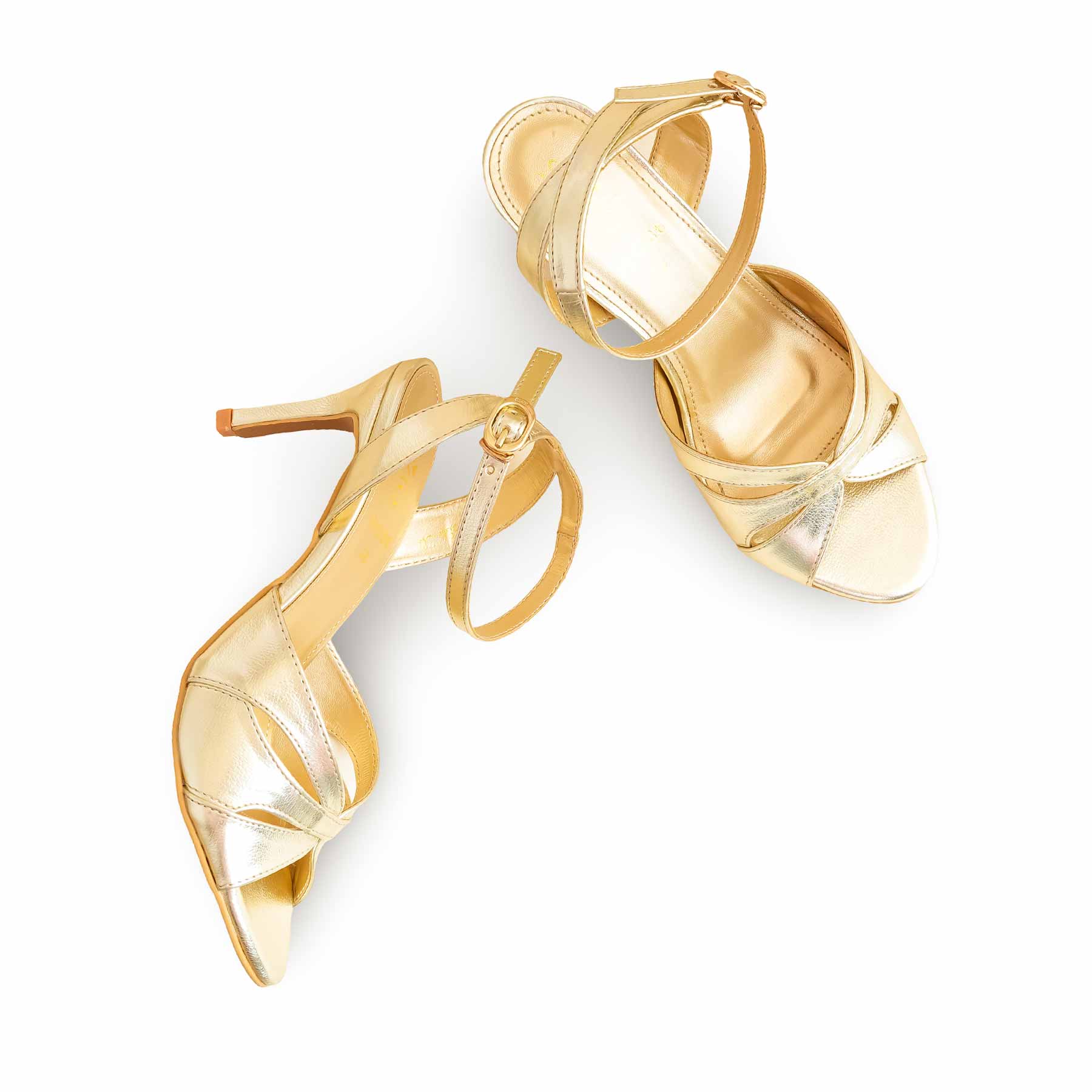 Golden Formal Sandal For Ladies FR5386 - Image 5