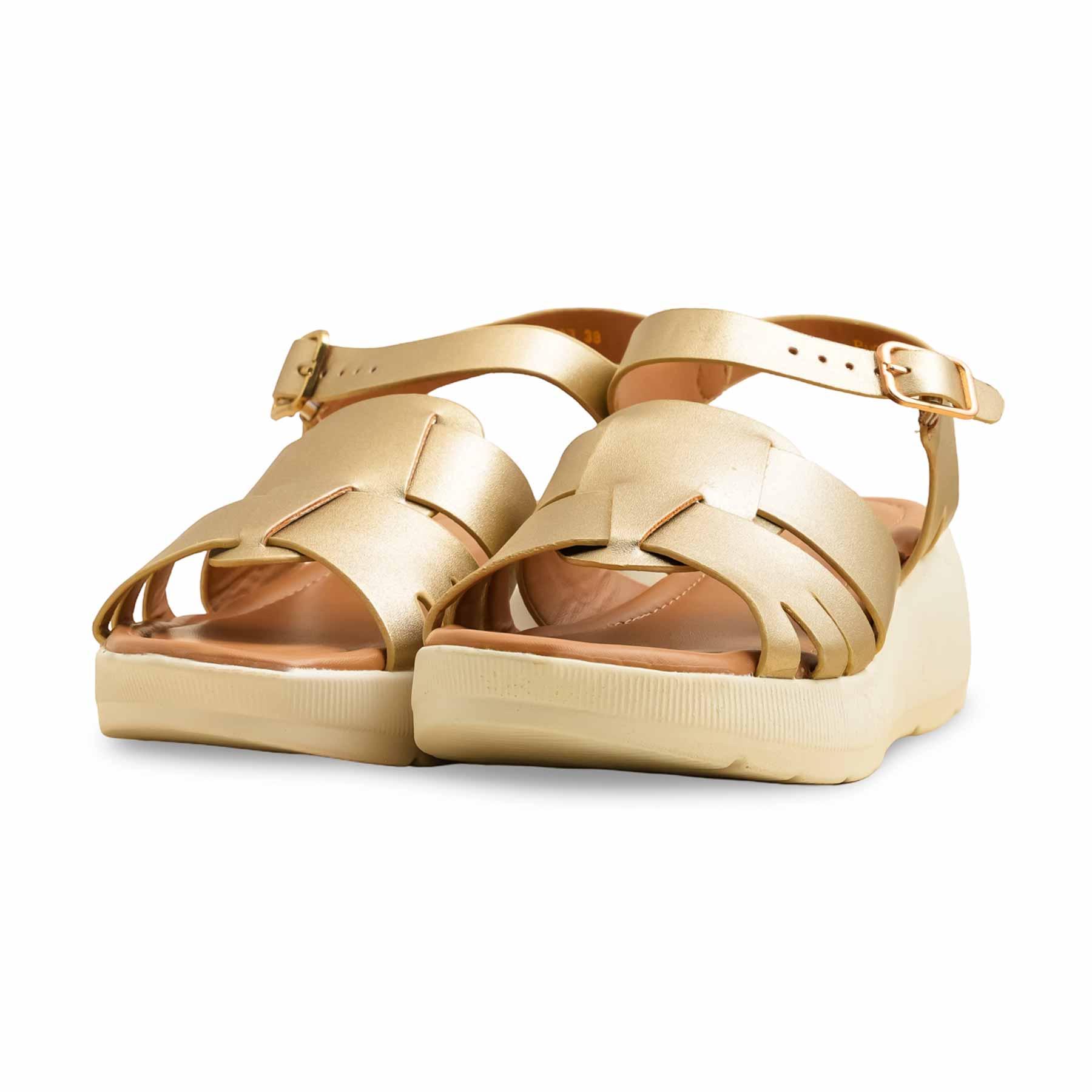 Golden Formal Sandal For Ladies PU0603 - Image 3