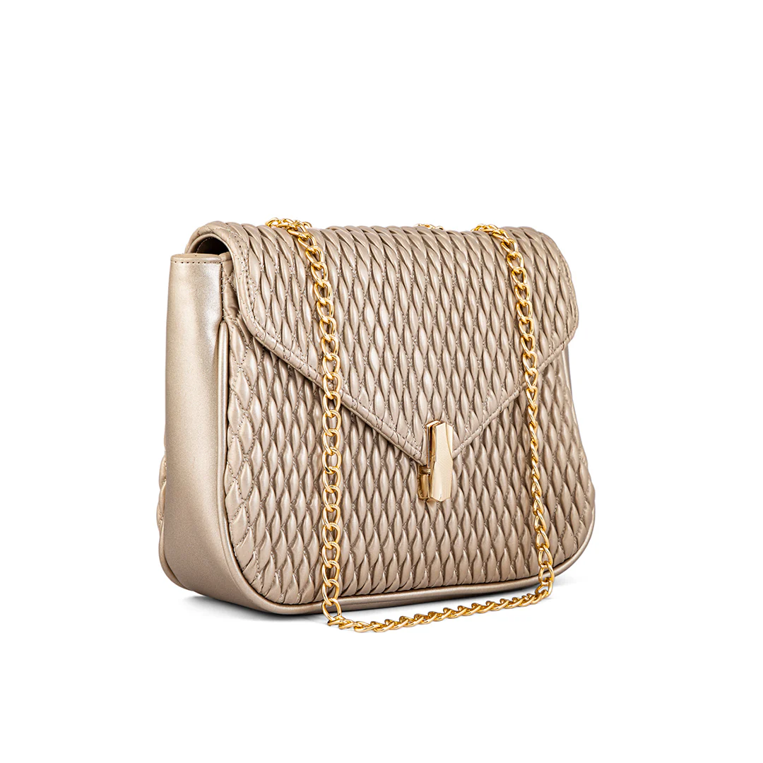 Golden Formal Shoulder Bag For Ladies P55623 - Image 2
