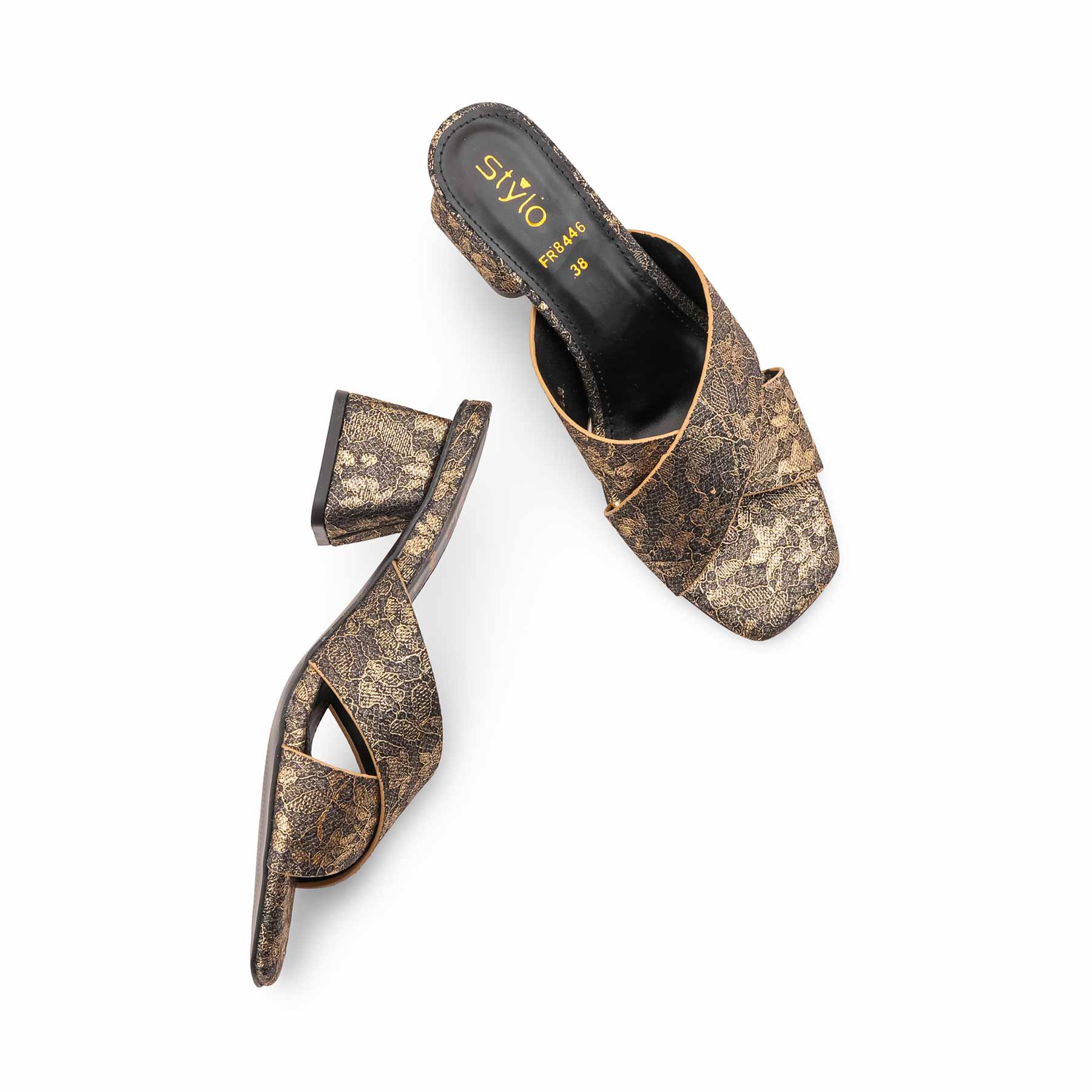 Golden Formal Slipper For Ladies FR8446 - Image 5
