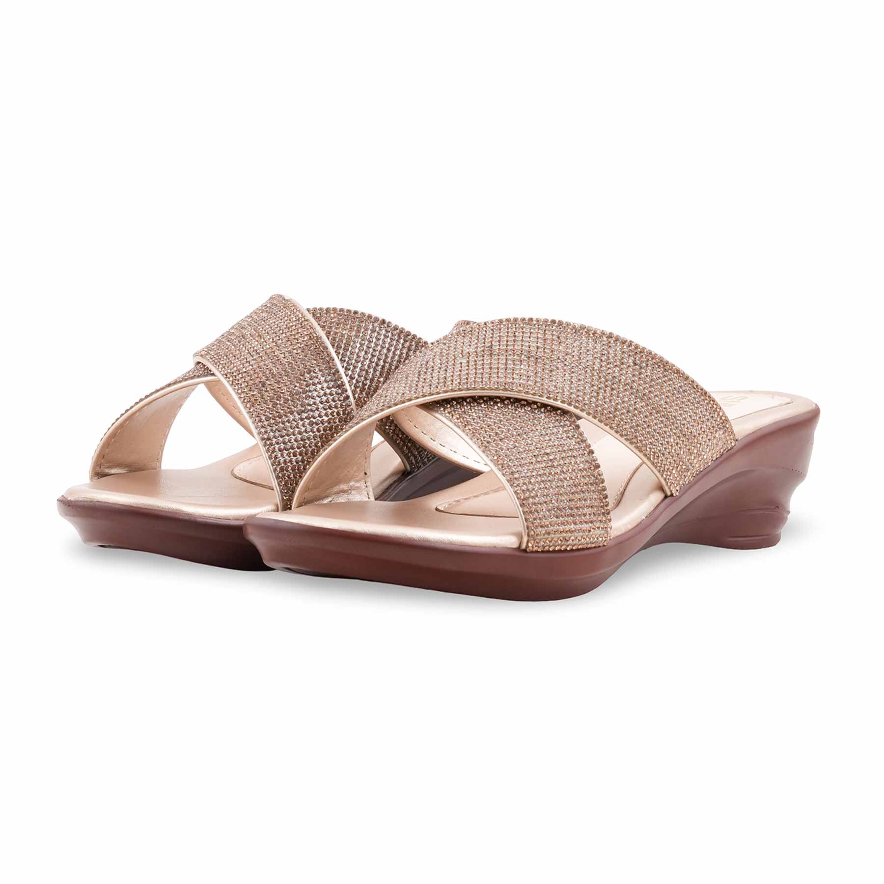 Golden Formal Slipper For Ladies PU0662 - Image 3