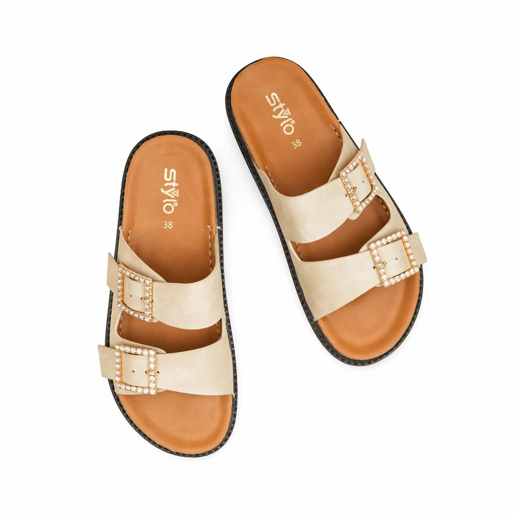 Golden Formal Slipper For Women PU0392 - Image 5