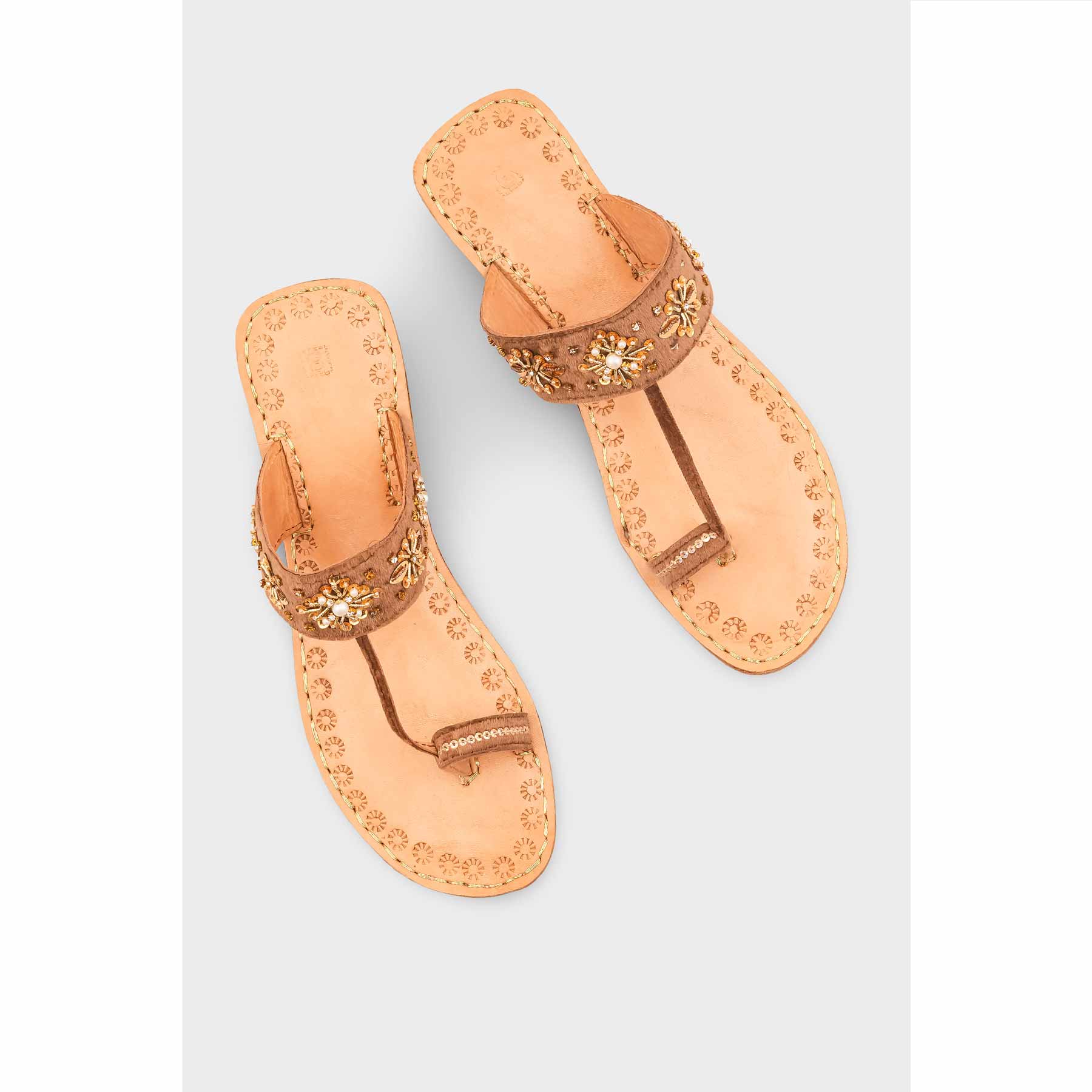 Golden Leather Kolapori For Women EC0284 - Image 5