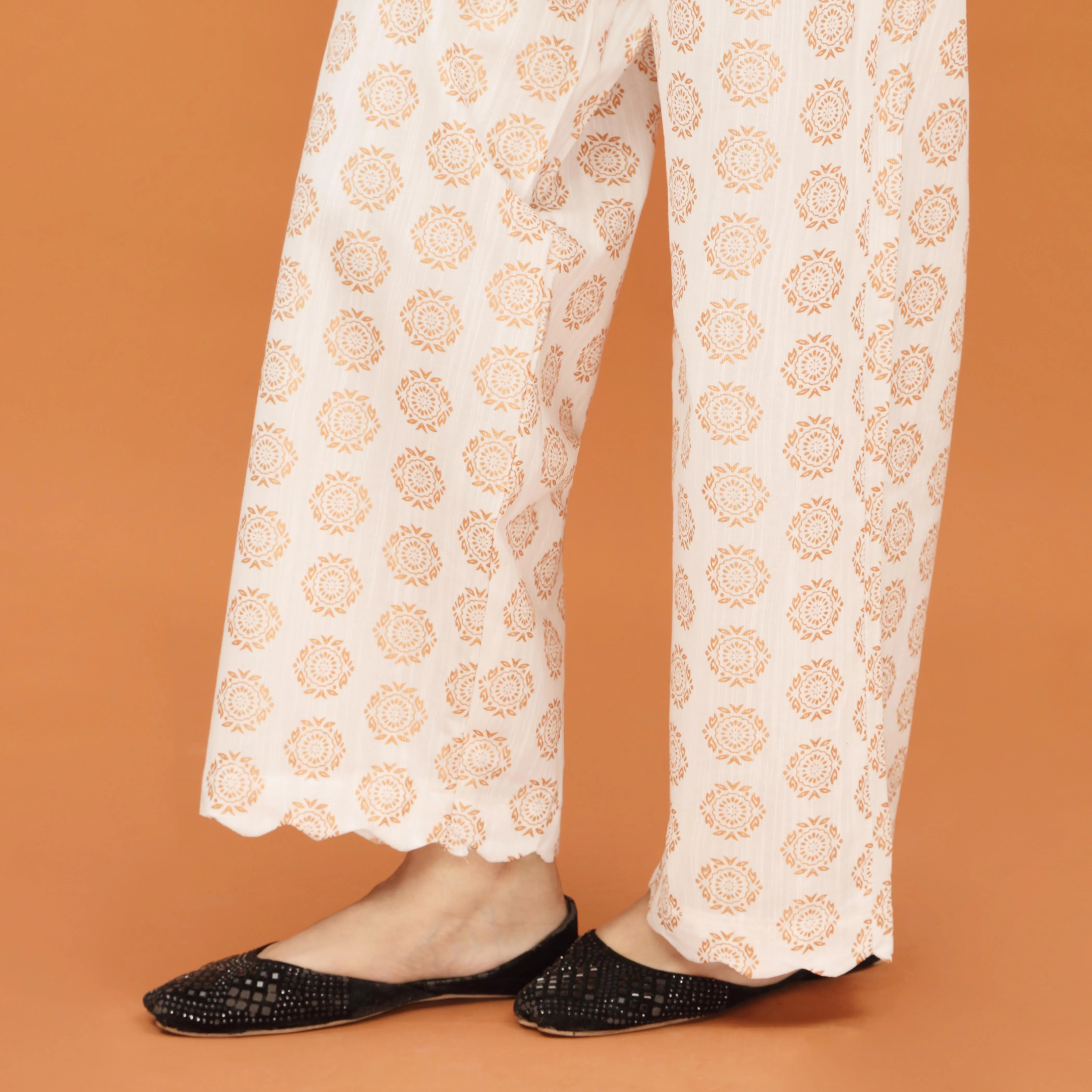 Golden Screen Printed Staright Trouser PW4521 - Image 2
