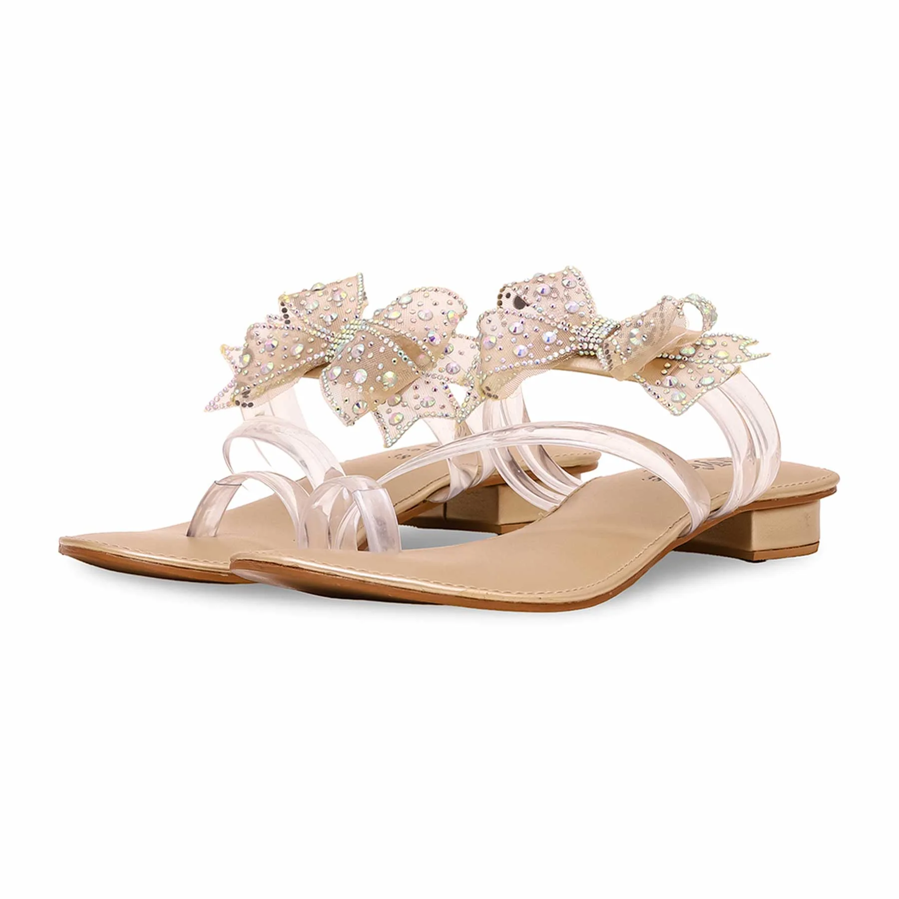 Golden Women Fancy Chappal FN0751 - Image 3