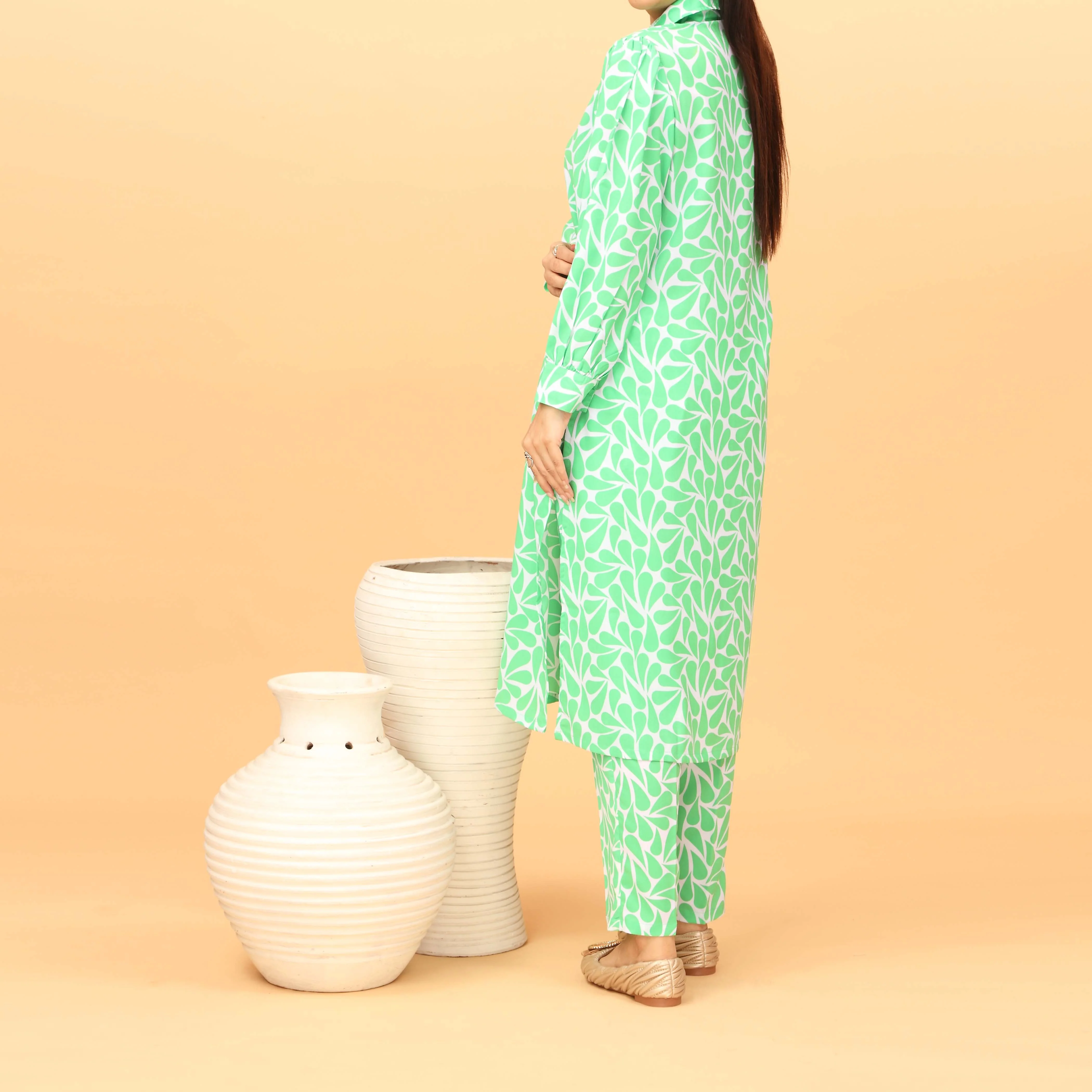 2PC Printed Grip Silk Suit PW4107 - Image 3