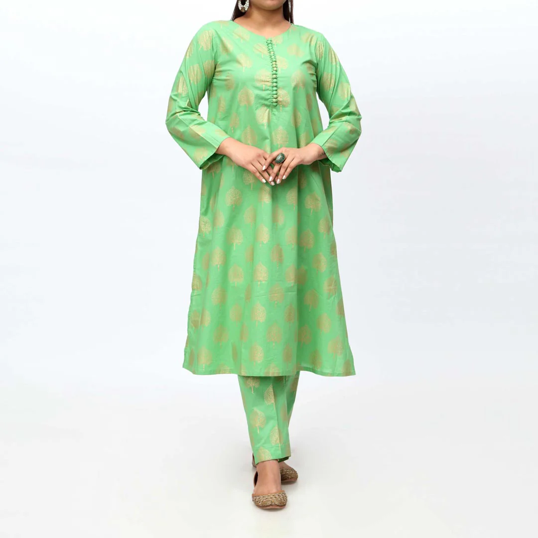 2PC- Screen Printed Cambric Suit PS4032 - Image 2