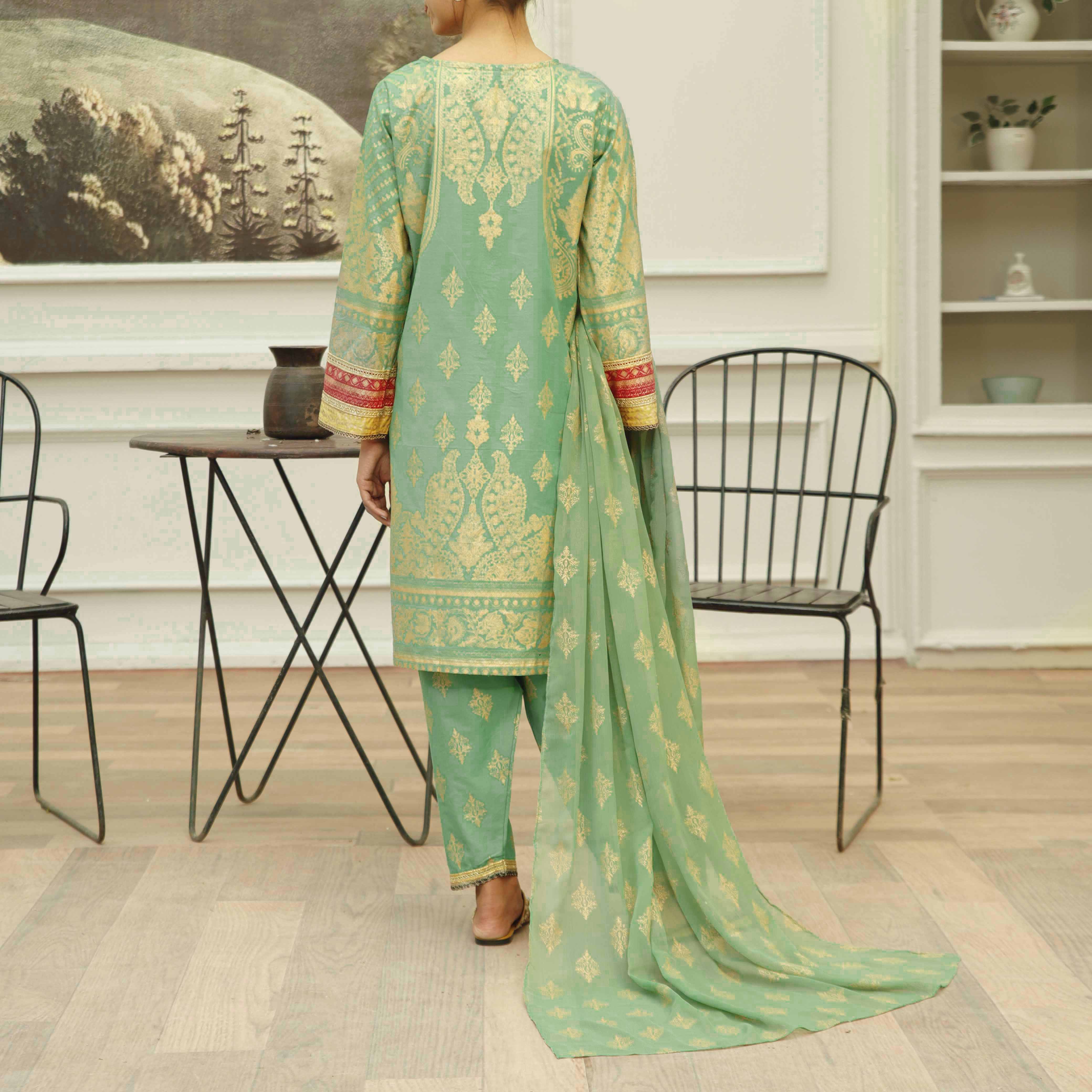3PC Screen printed Cambric Suit PS4923 - Image 4