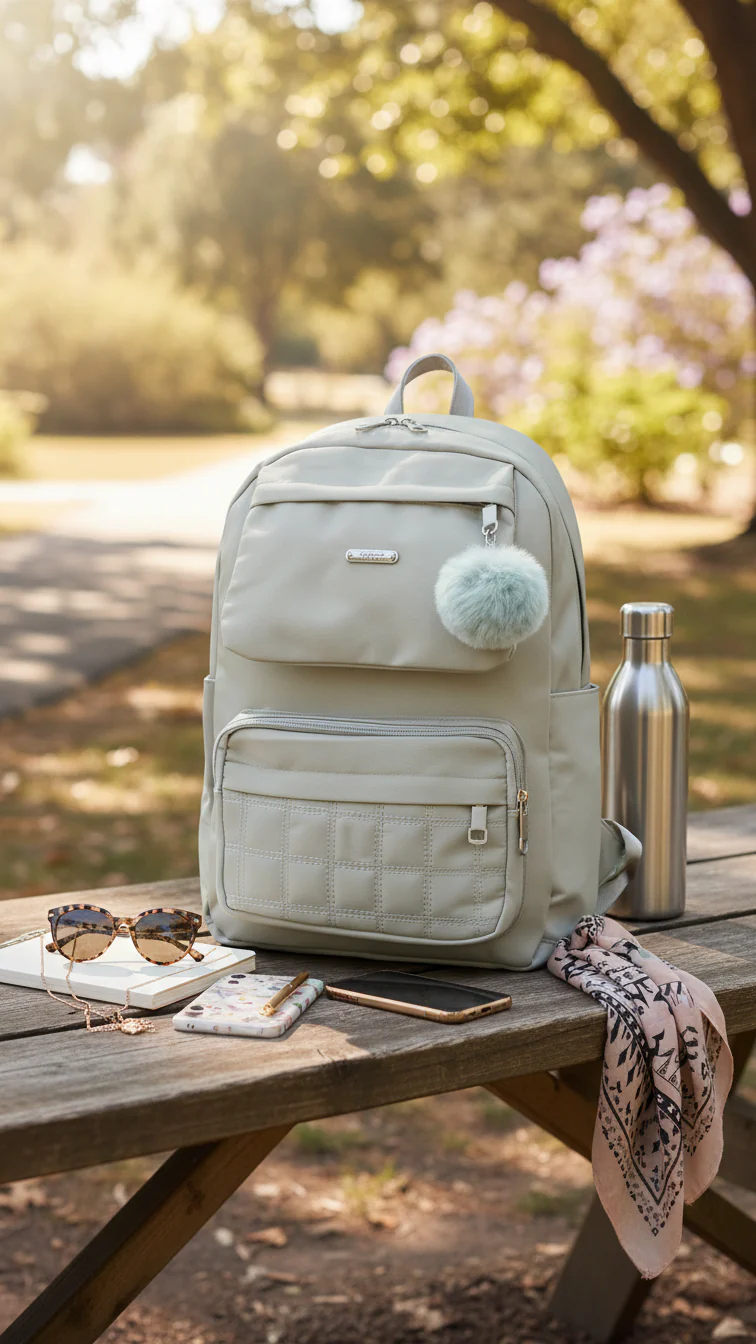 Green Casual Back Pack For Women P47471 - Image 2