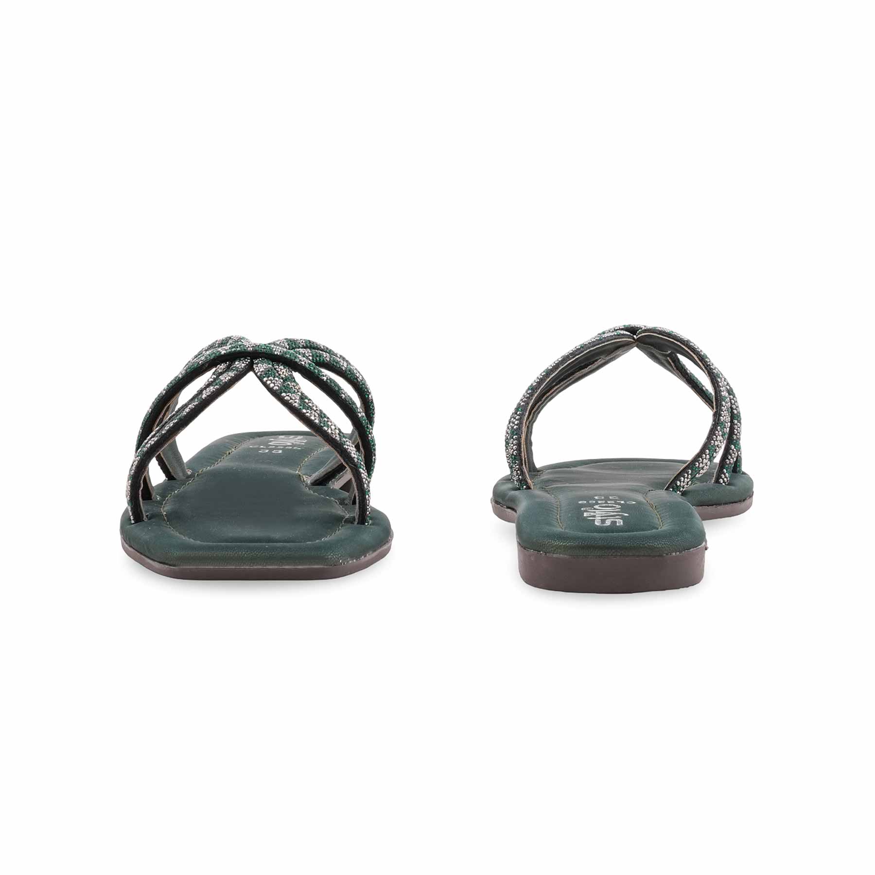 Green Casual Slipper For Women CL2296 - Image 4