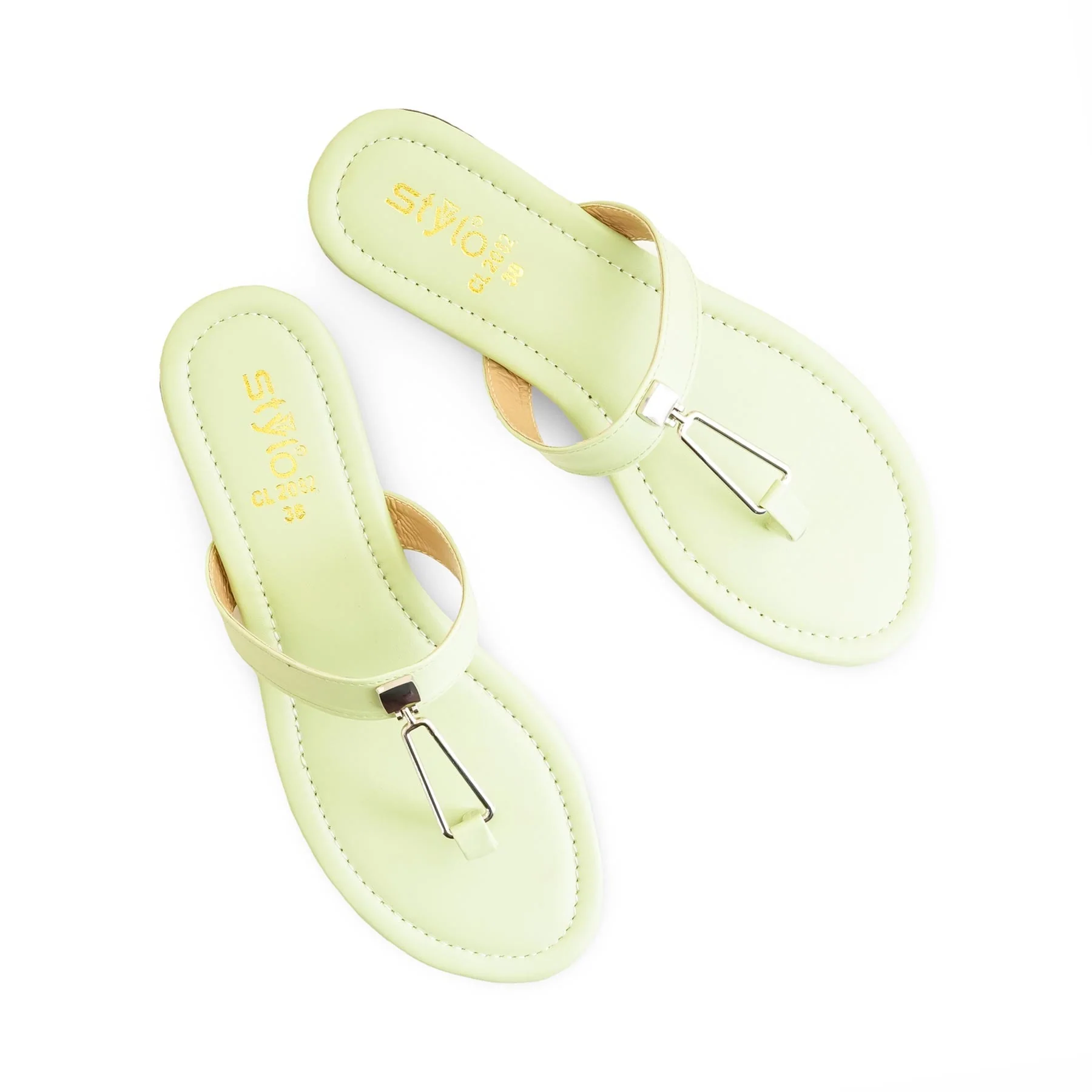 Green Casual Women Chappal  CL2082 - Image 5
