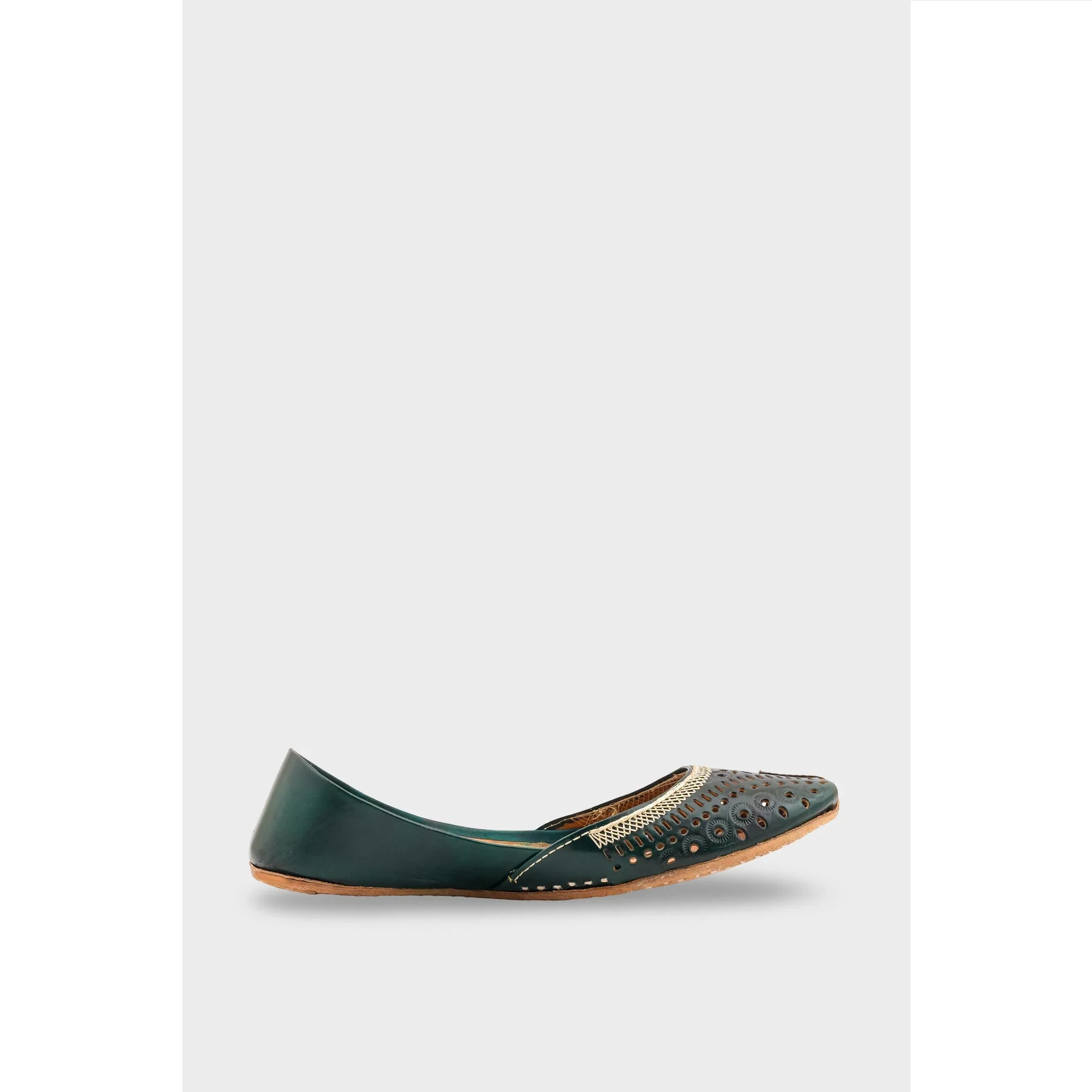 Green Leather Khussa EC8640 - Image 2