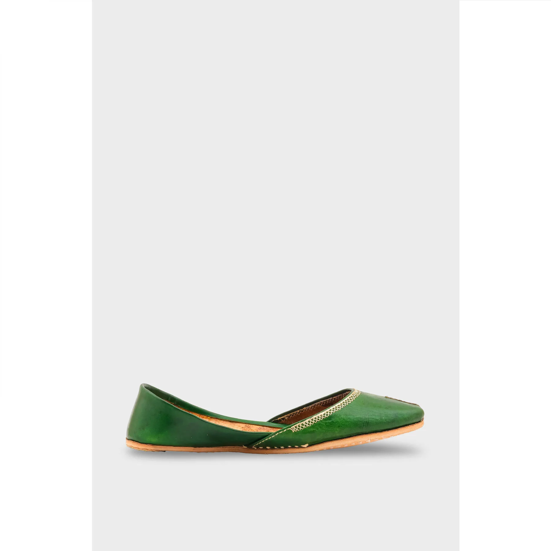 Green Leather Khussa EC8657 - Image 2