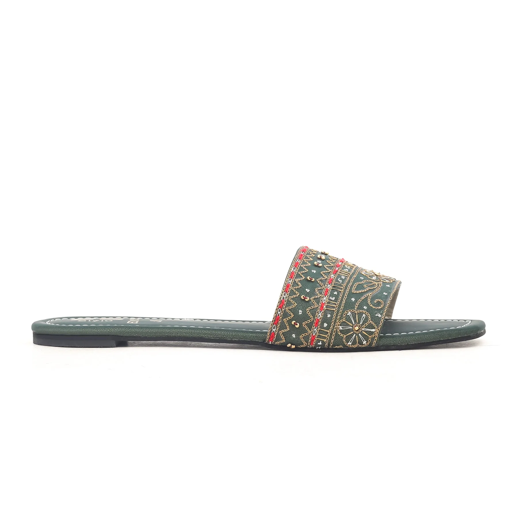 Green Ethnic Slipper EC0159 - Image 2