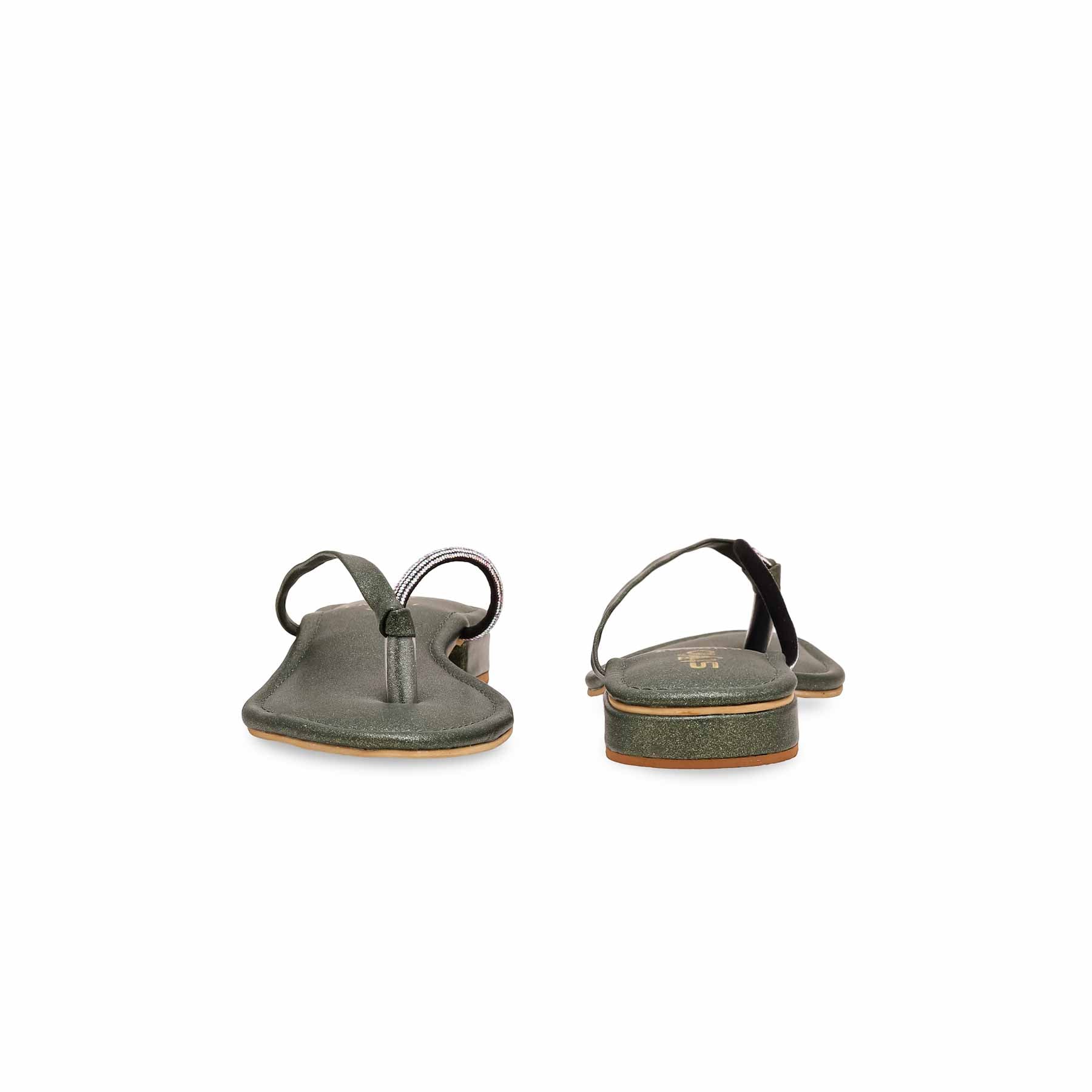 Green Fancy Chappal FN0767 - Image 3