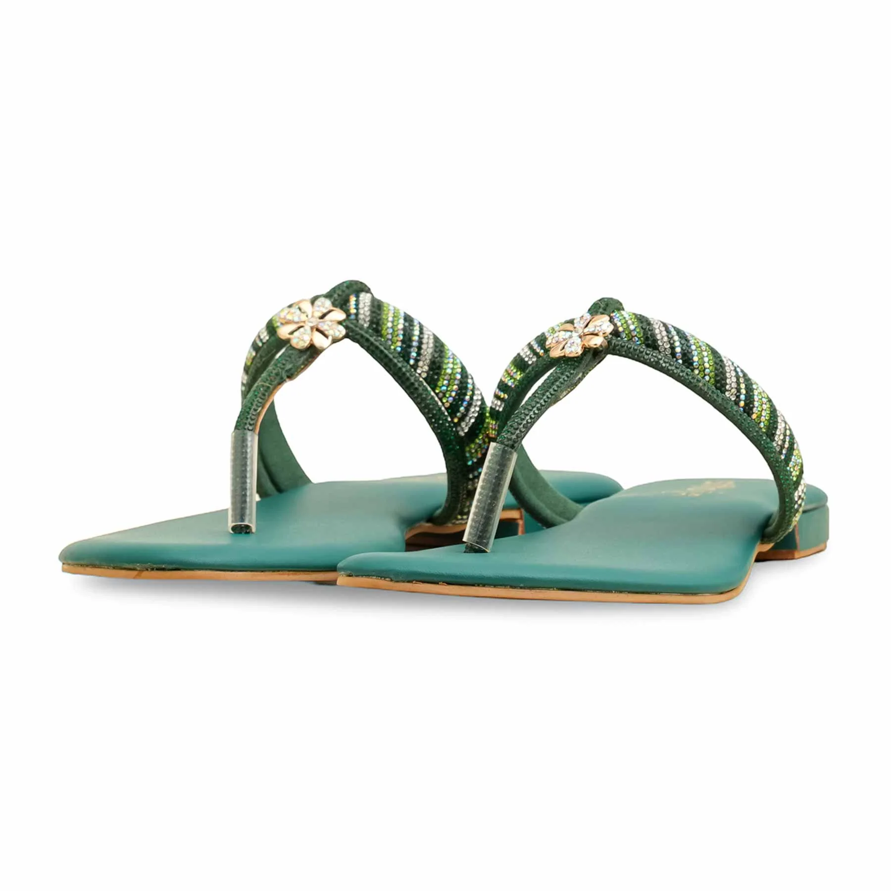 Green Fancy Chappal FN0811 - Image 3