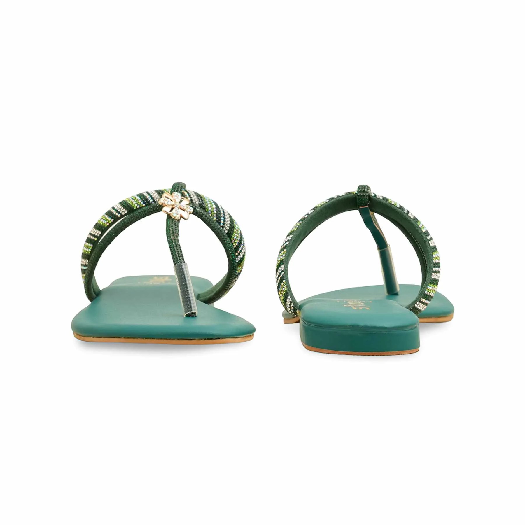 Green Fancy Chappal FN0811 - Image 4