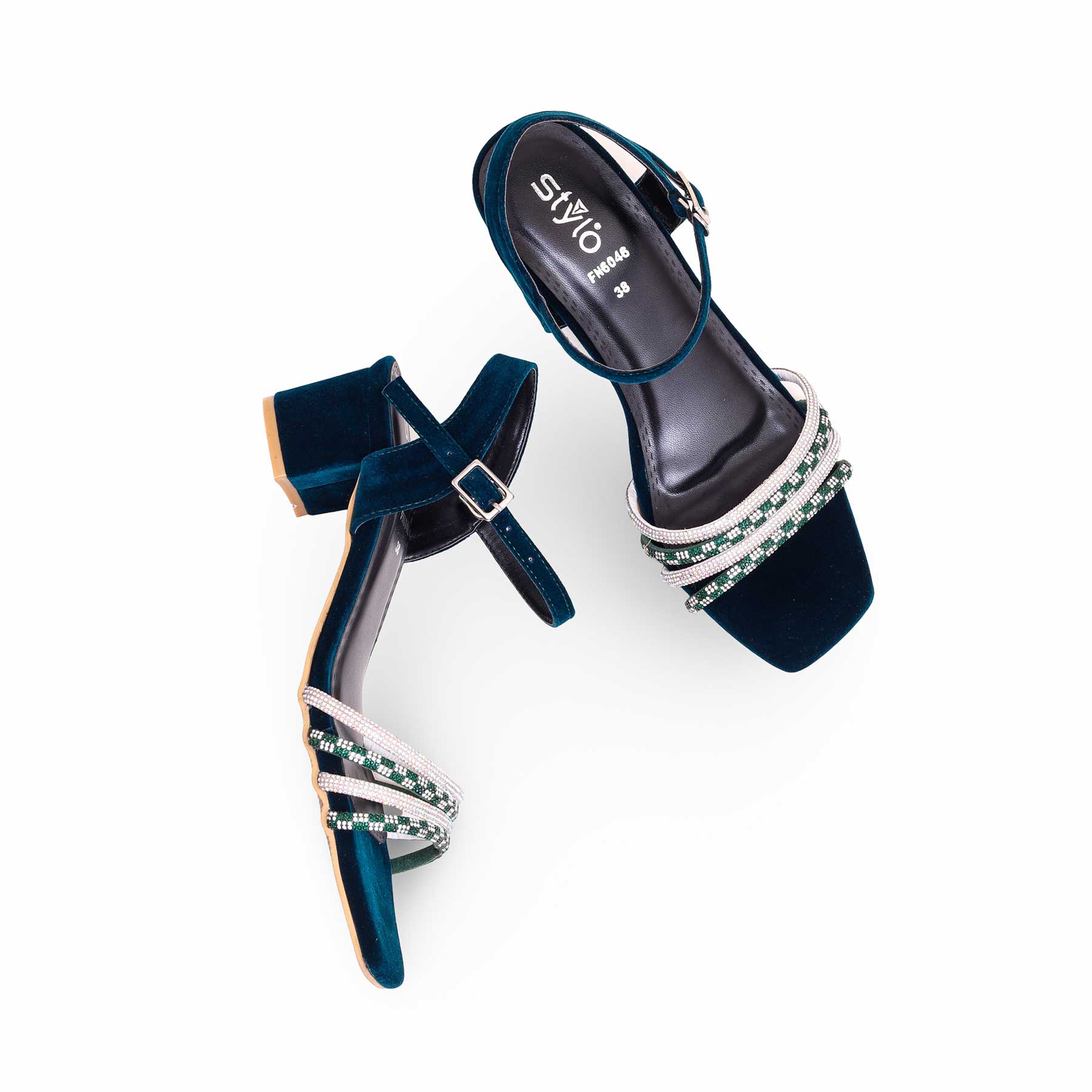 Green Fancy Sandal FN6046 - Image 5