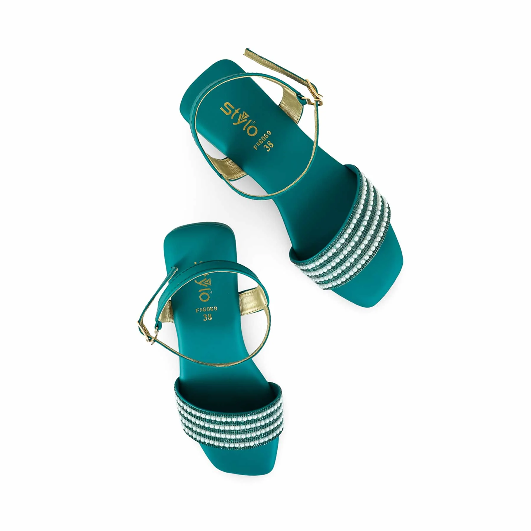 Green Fancy Sandal FN6069 - Image 5