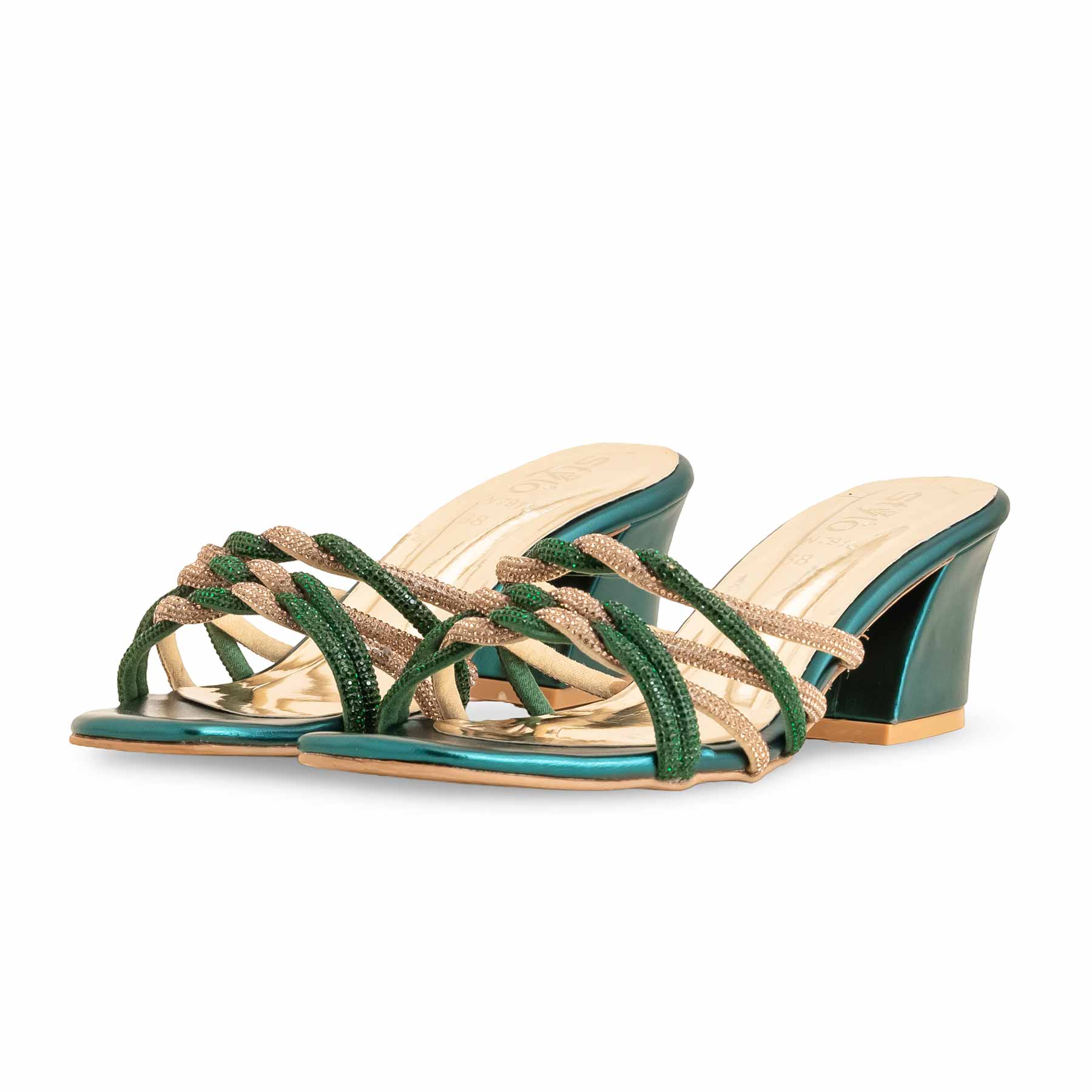 Green Fancy Slipper For Ladies FN7915 - Image 3