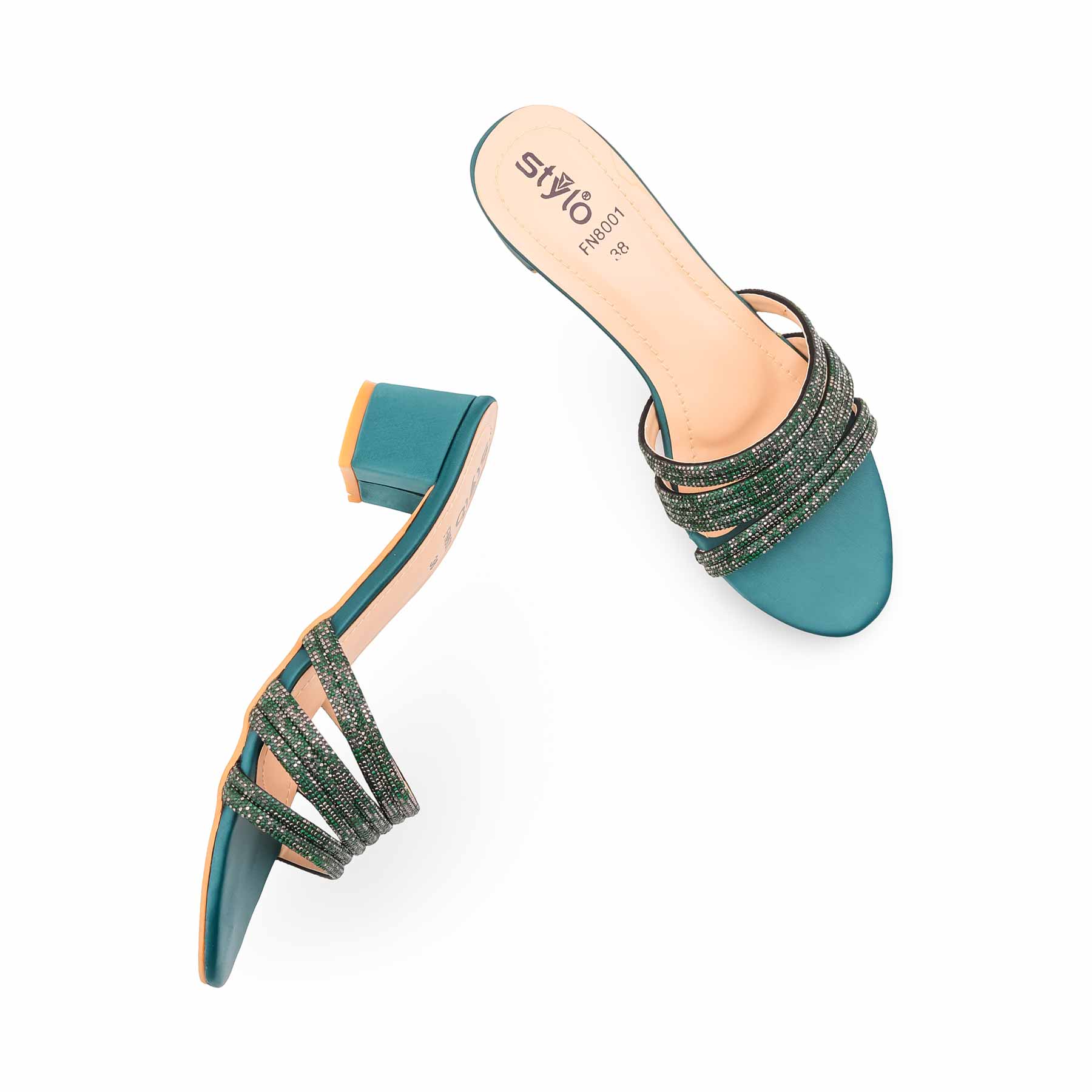 Green Fancy Slipper For Ladies FN8001 - Image 5