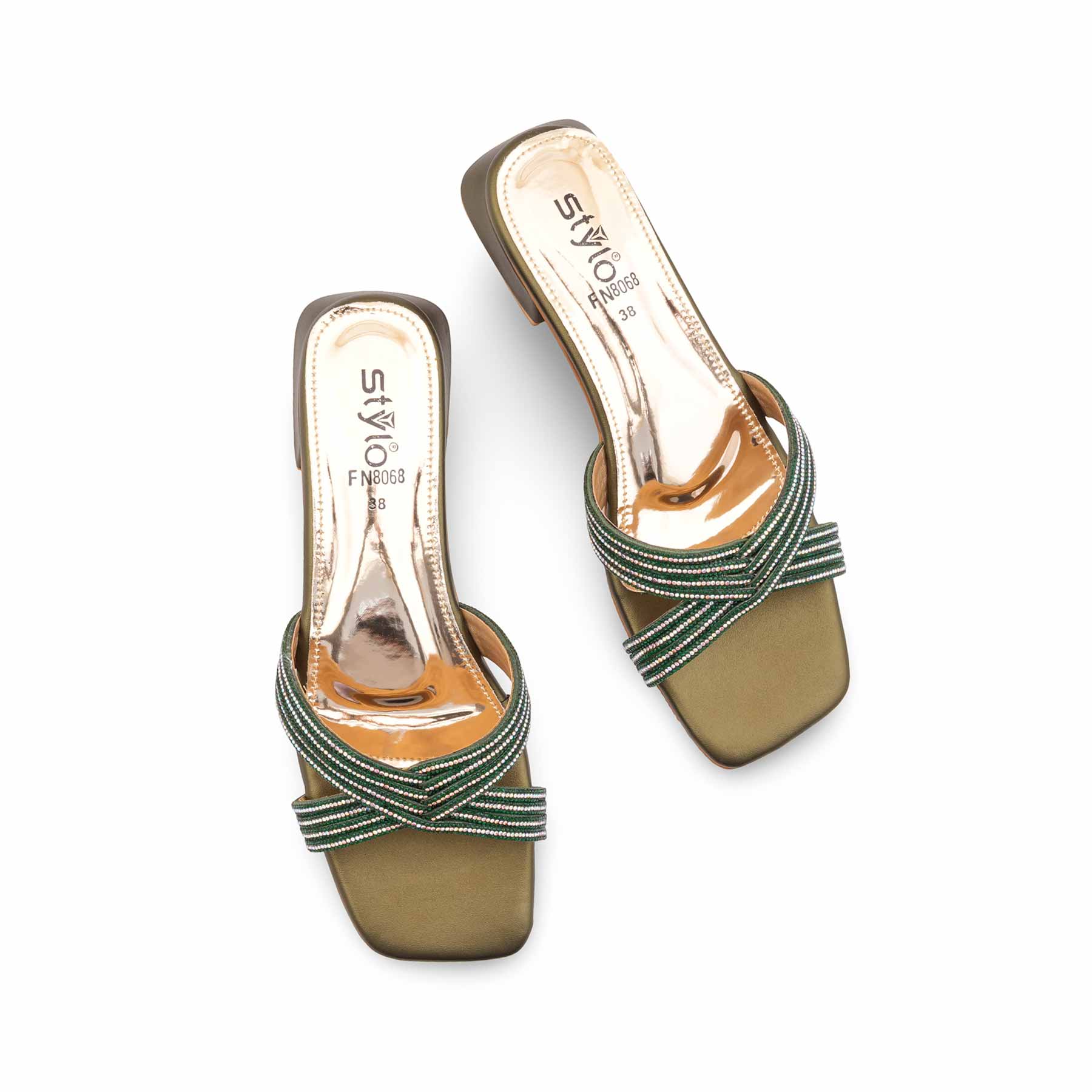 Green Fancy Slipper For Ladies FN8068 - Image 5